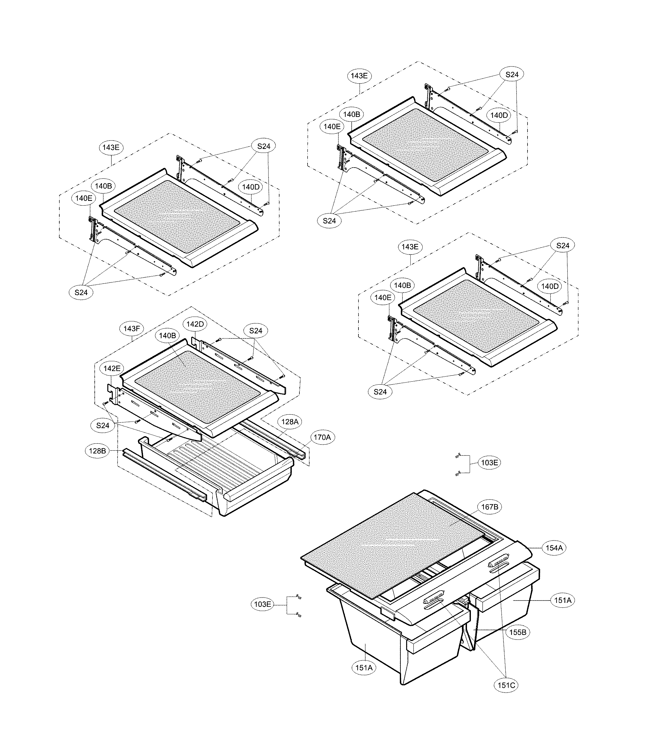 LG LDC22720SW/03 refrigerator parts diagram