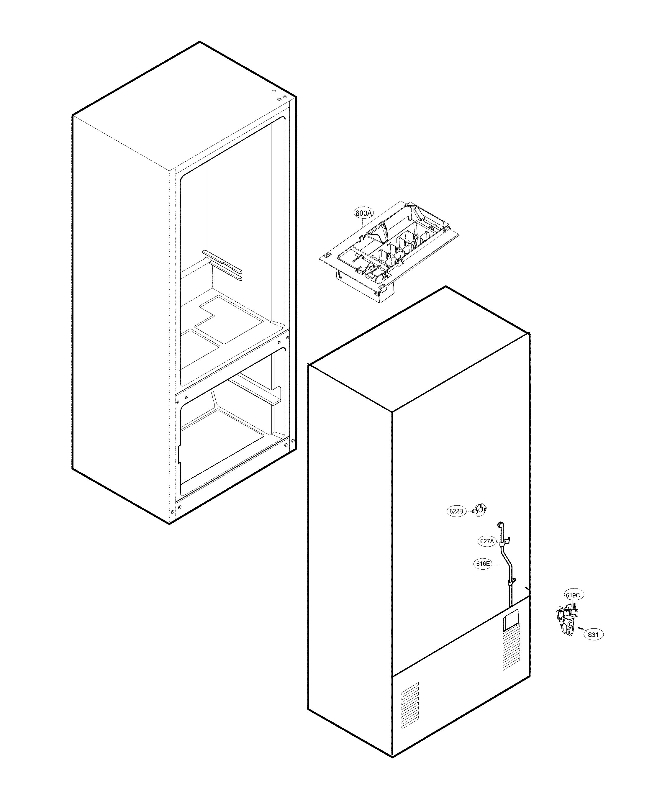 LG LDC22720SW/03 icemaker parts diagram
