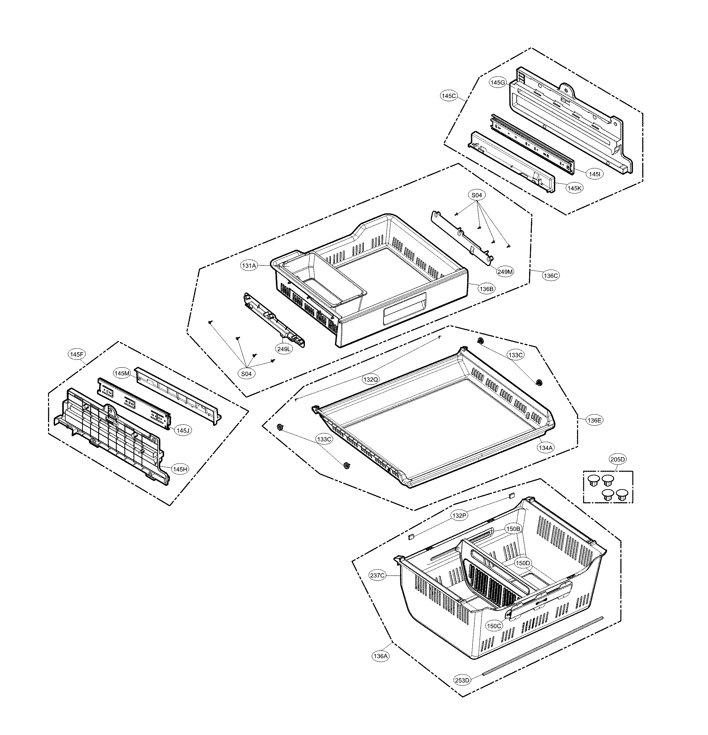 LG LFX33975ST/04 freezer parts diagram