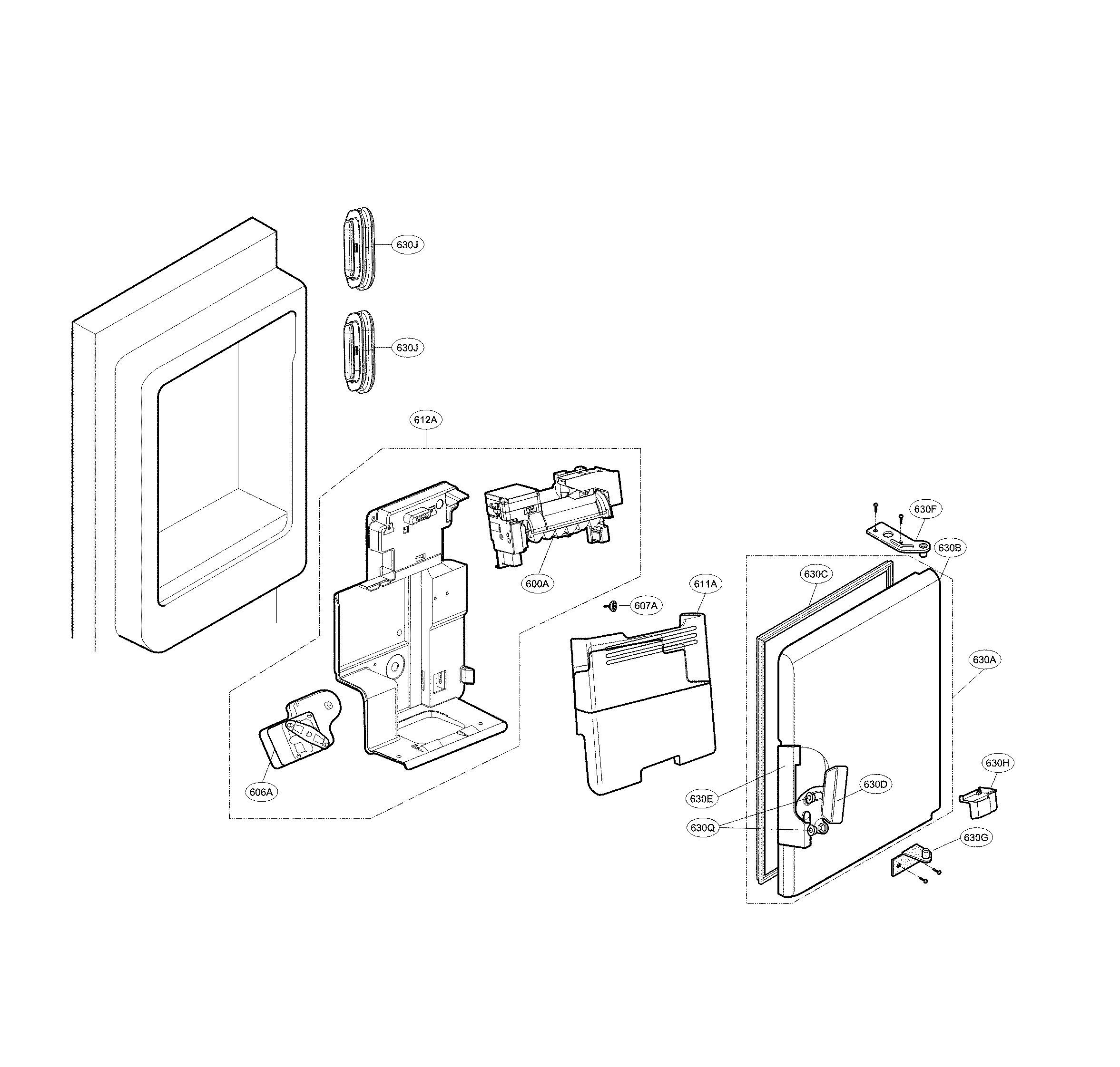 LG LFX33975ST/04 ice maker & ice bin parts diagram