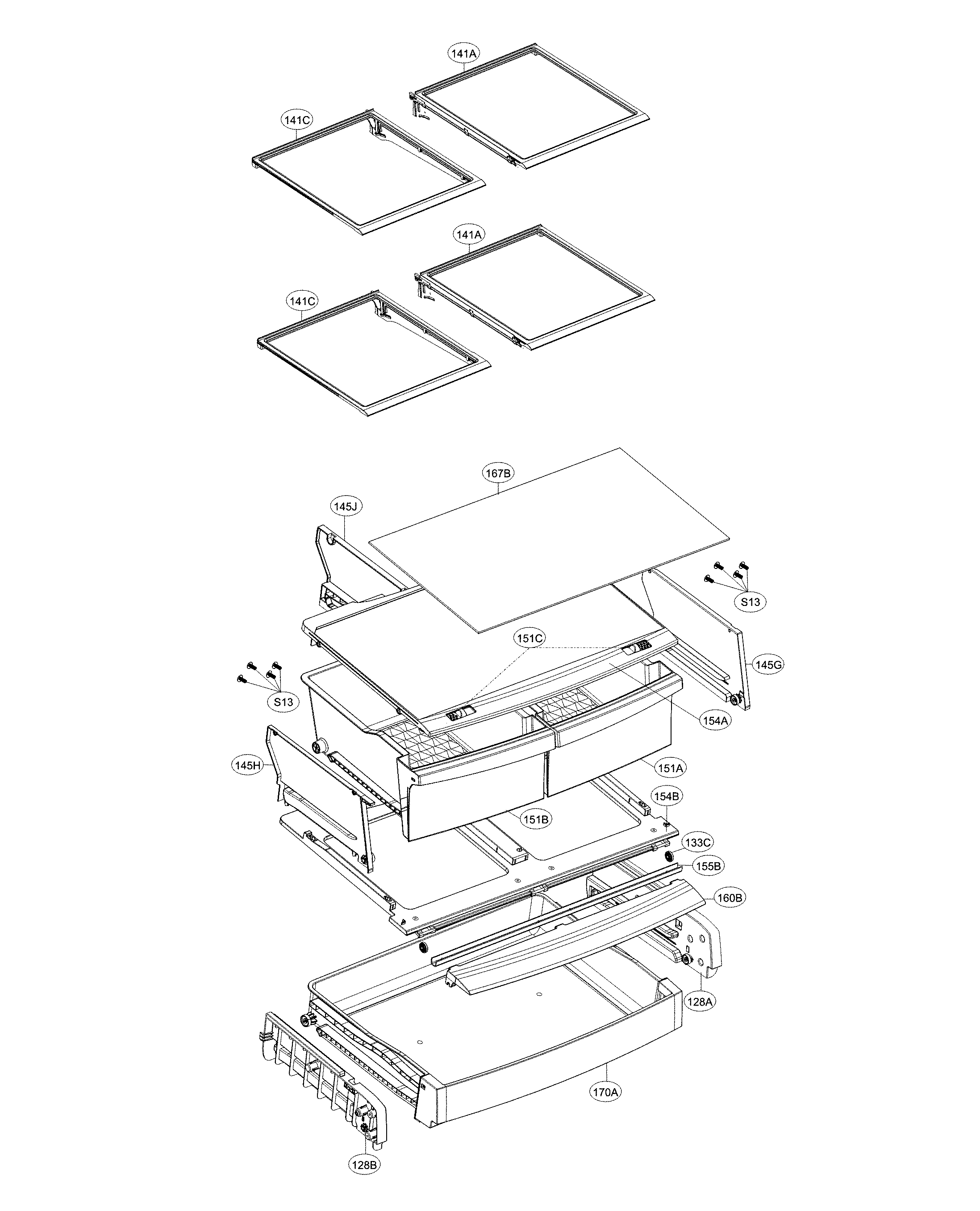 Kenmore Elite 79571322413 refrigerator parts diagram