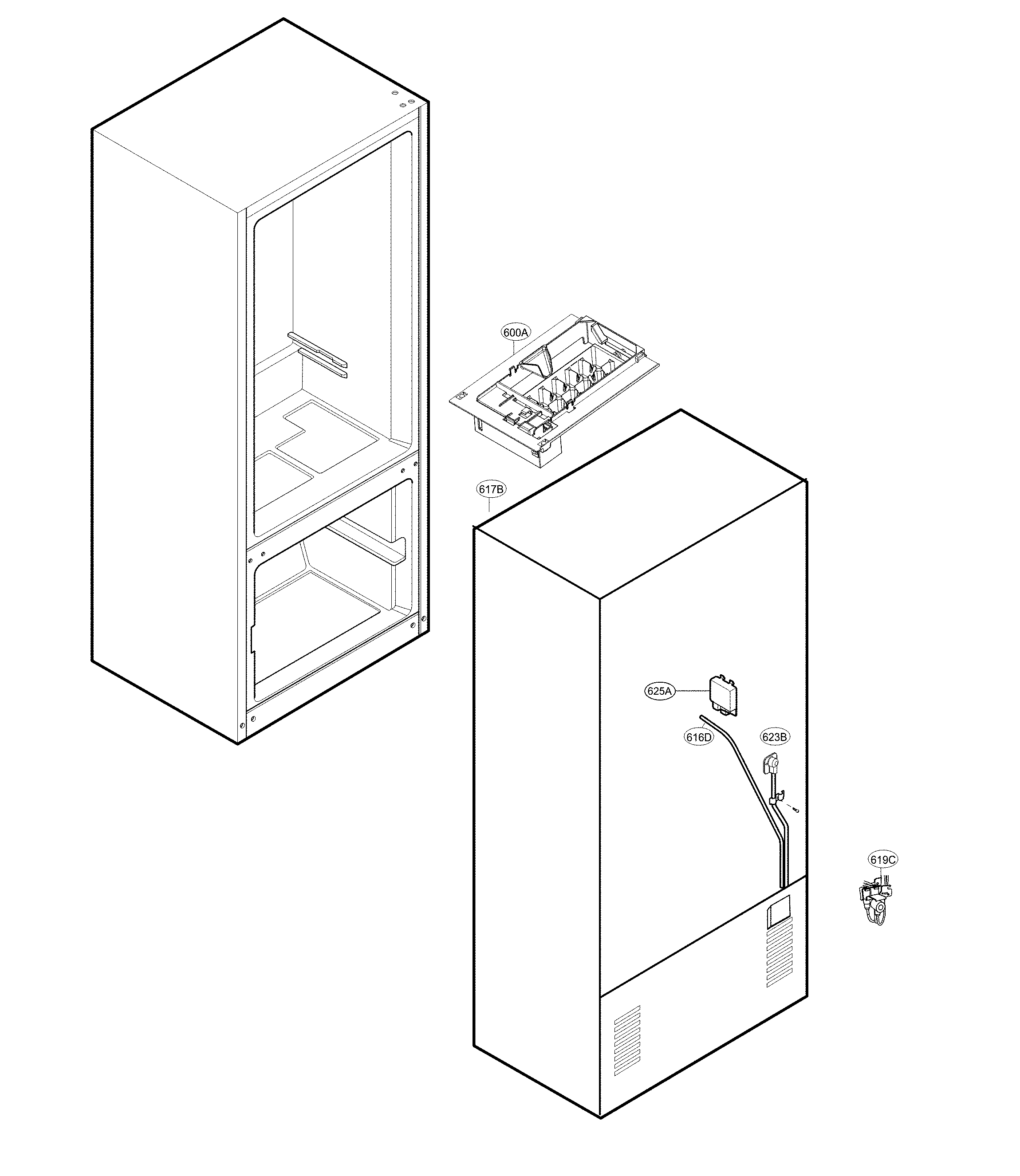 Kenmore Elite 79571322413 ice maker parts diagram