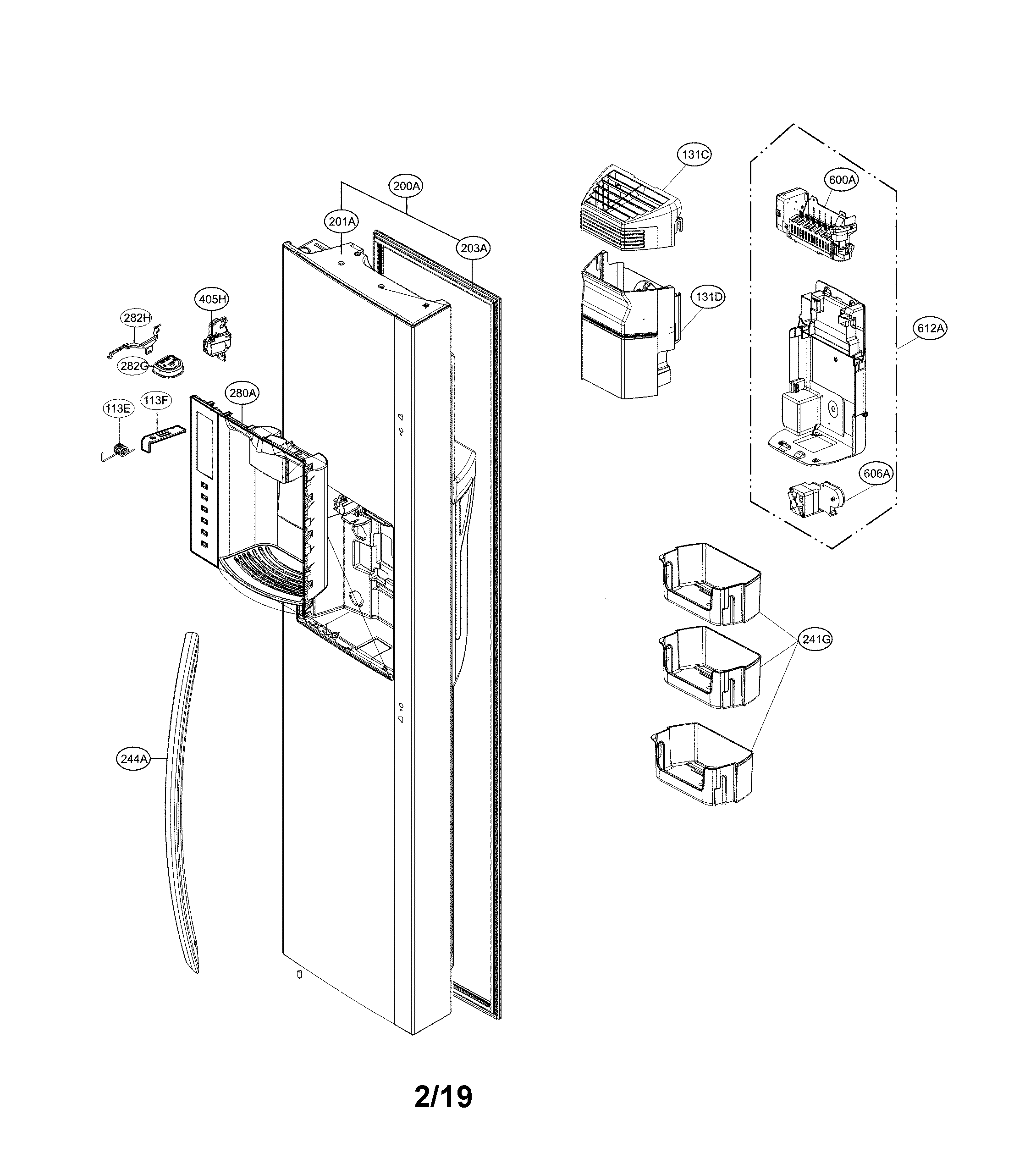 LG LSXS26366D/02 freezer door diagram