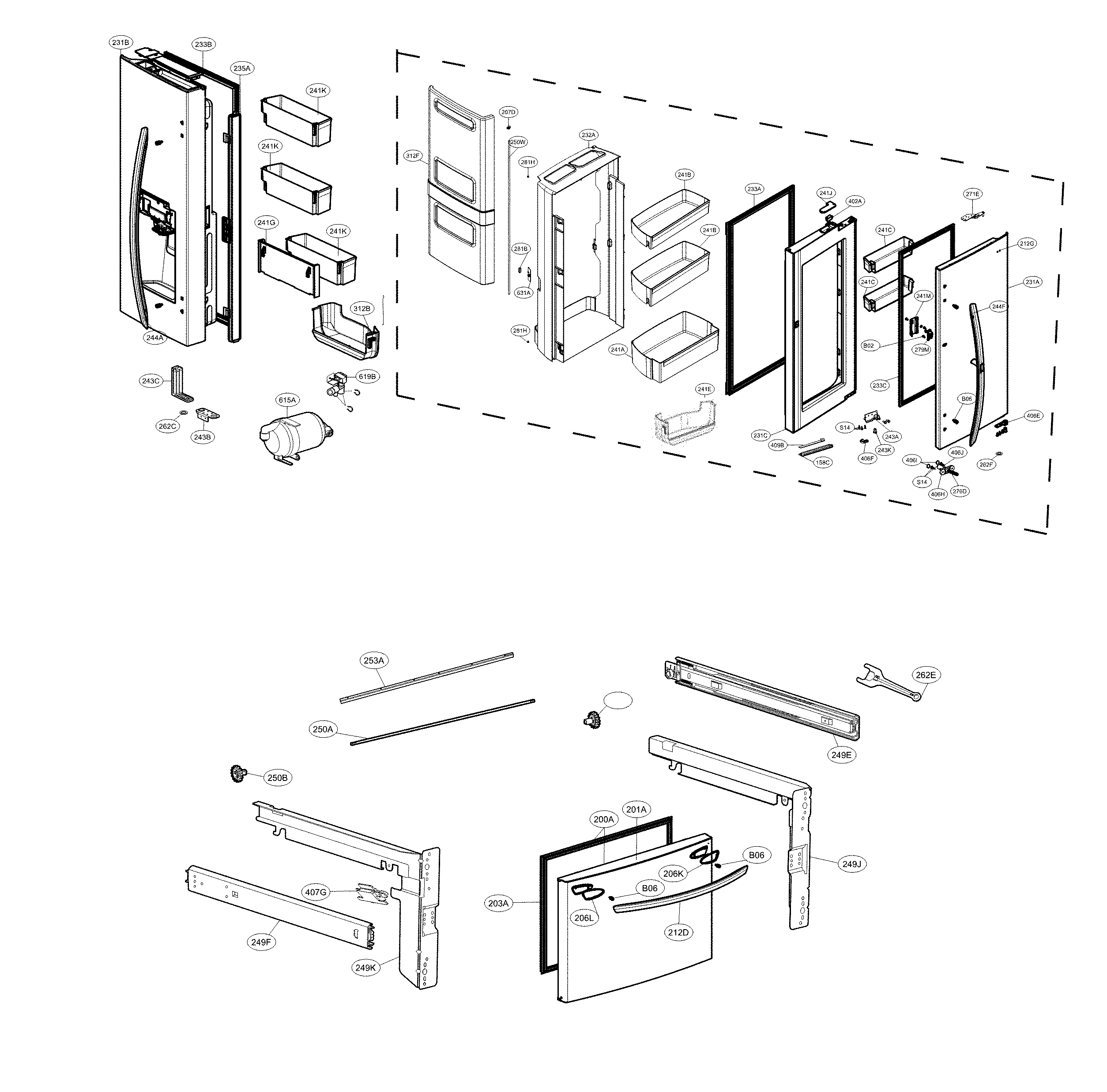 LG LFXS28566S/00 door parts diagram