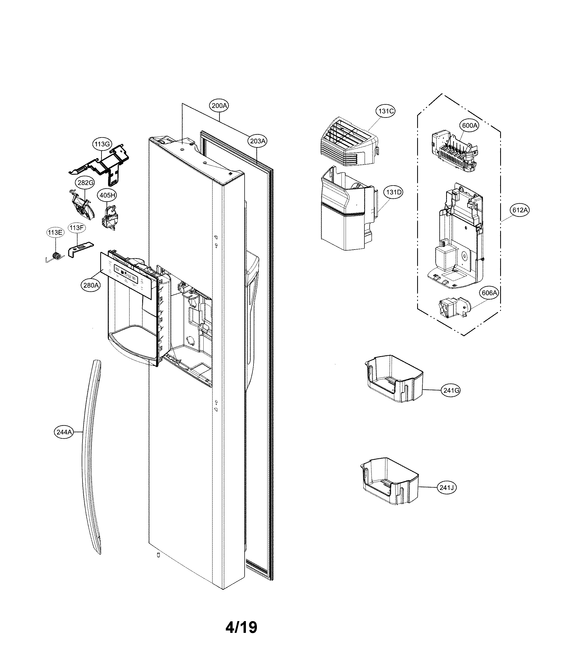 LG LSXS26336S/00 freezer door diagram