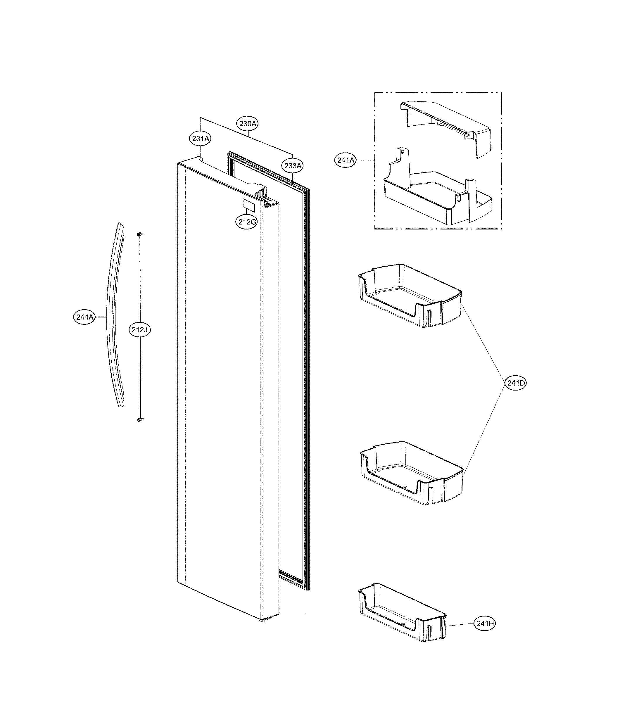 LG LSXS26336S/00 refrigerator door diagram