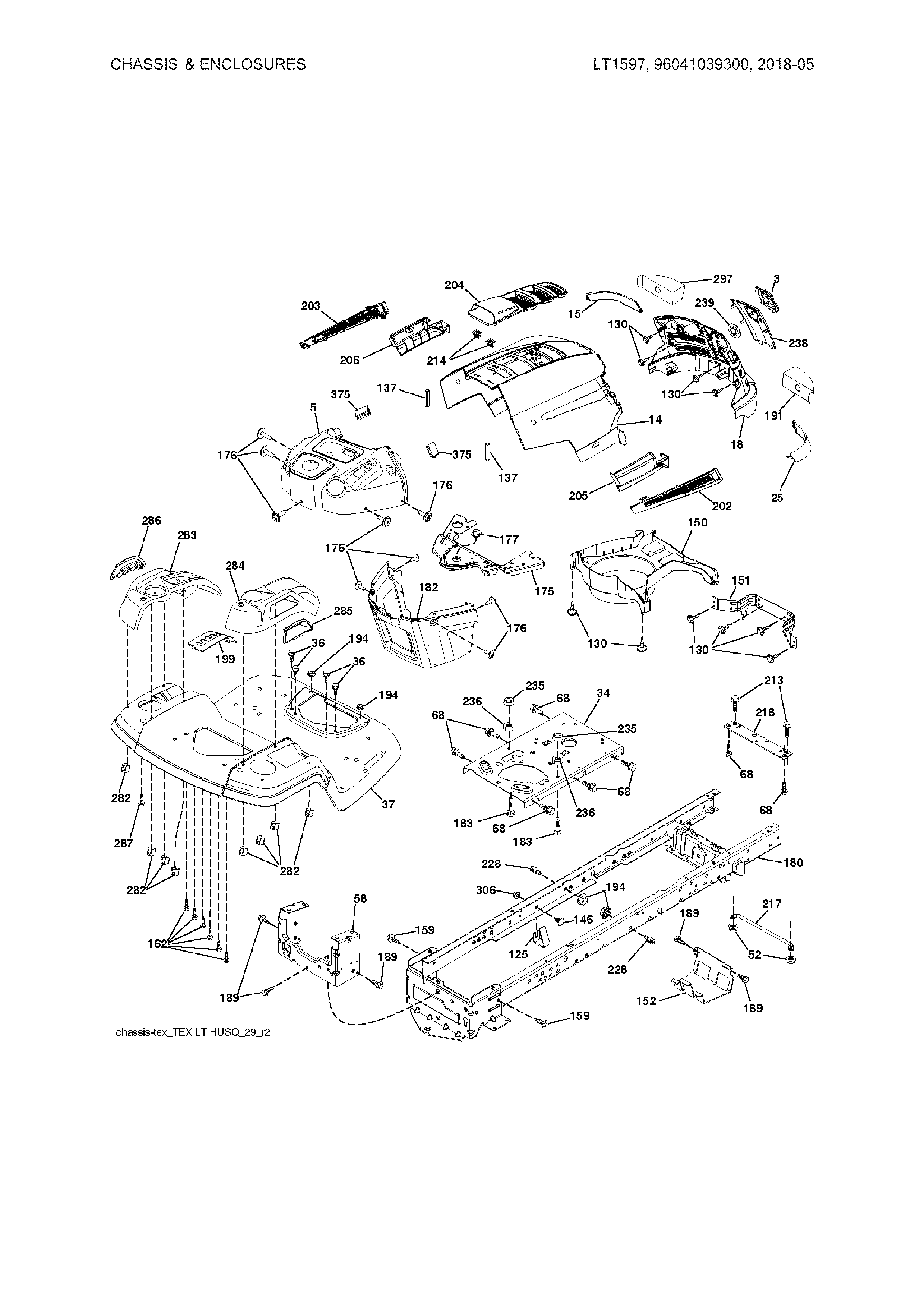 Husqvarna 96041039300 chassis & enclosures diagram