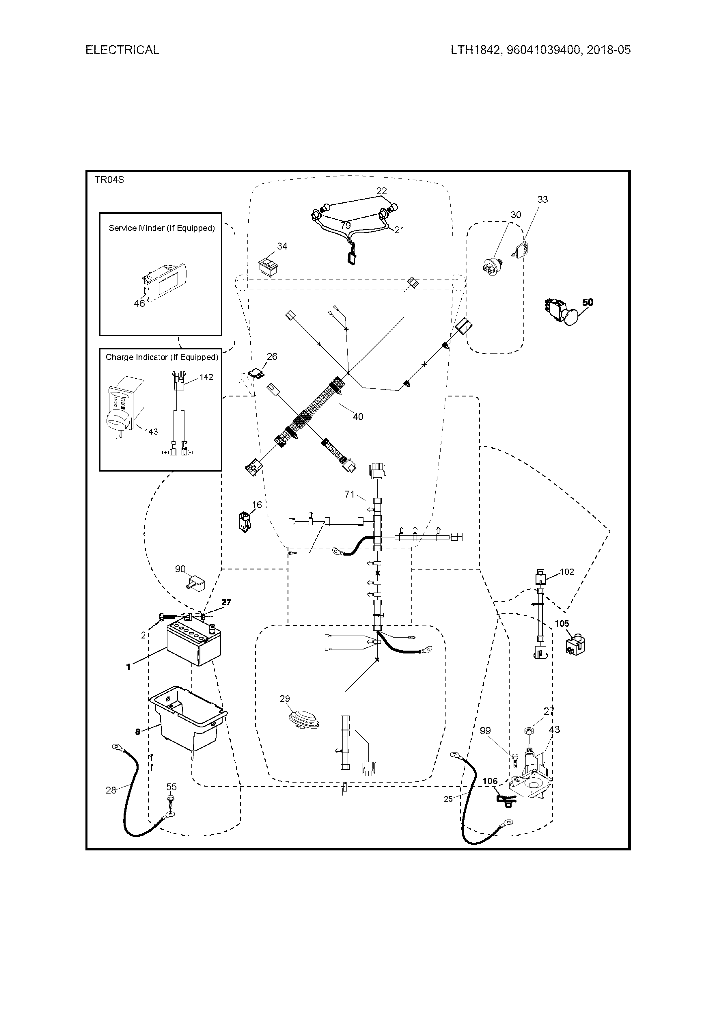 Husqvarna LTH1842-96041039400 electrical diagram