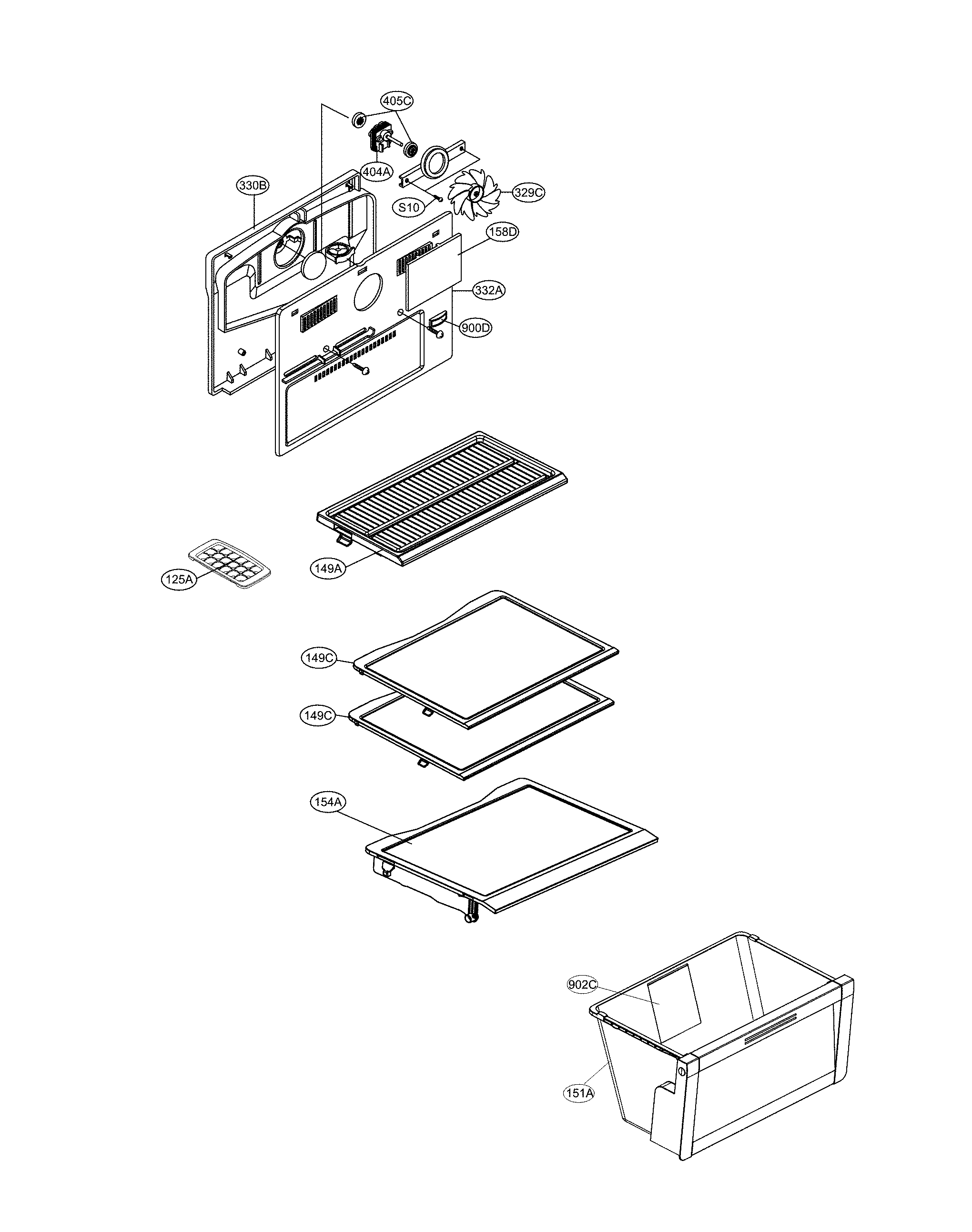 LG LTN16385PL/00 freezer and refrigerator parts diagram