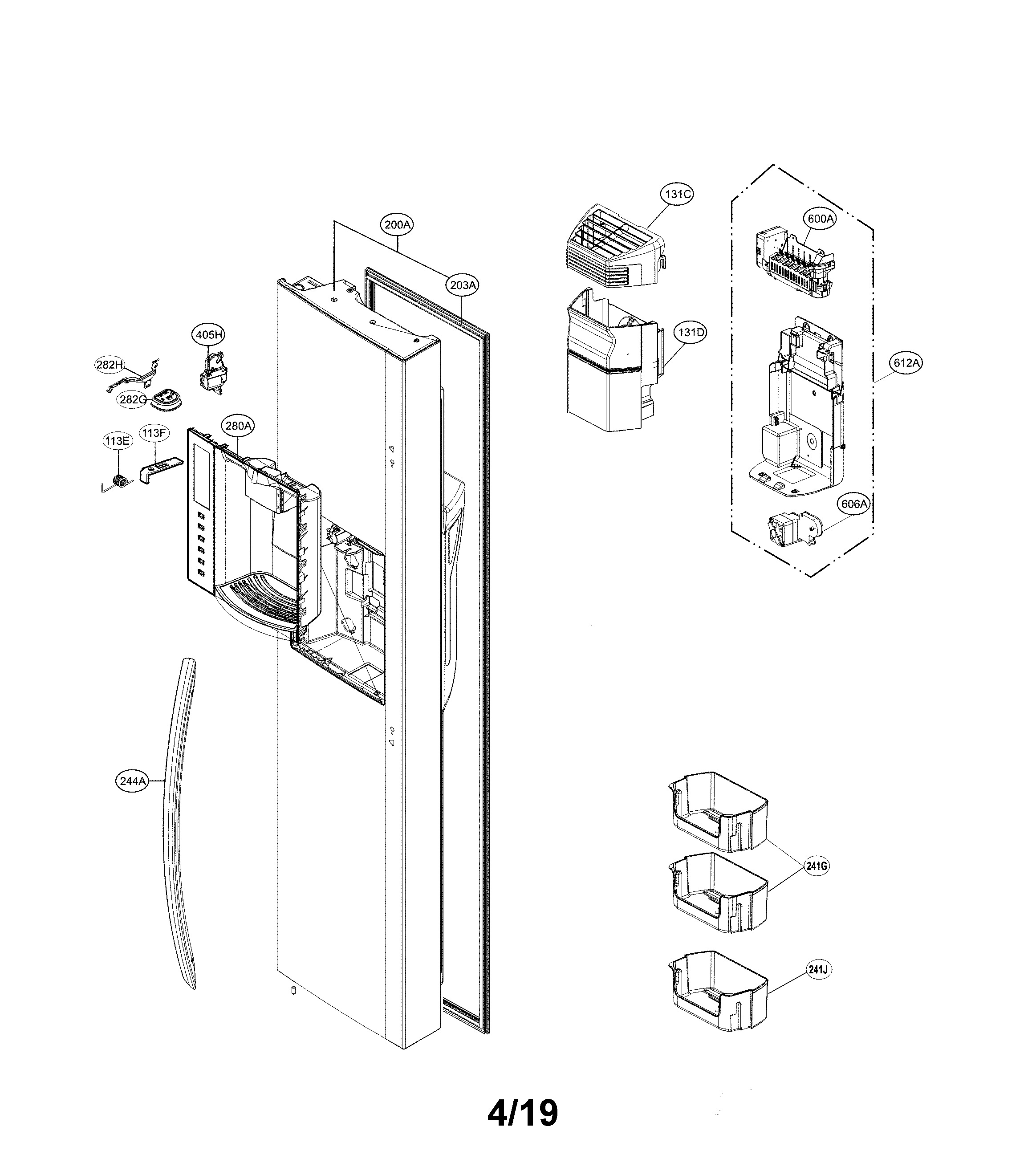 LG LSXC22426S/00 freezer door diagram