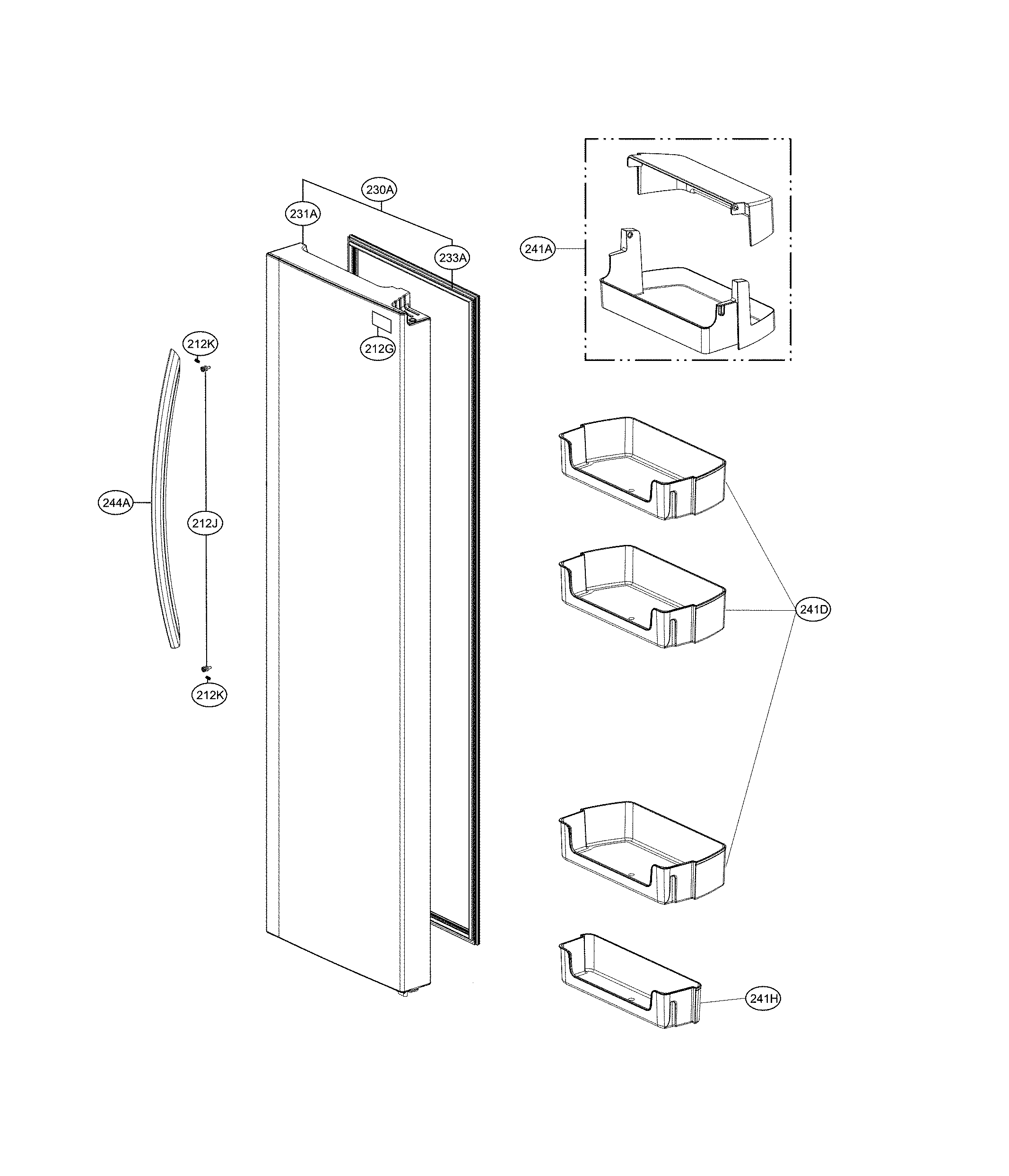 LG LSXC22426S/00 refrigerator door diagram