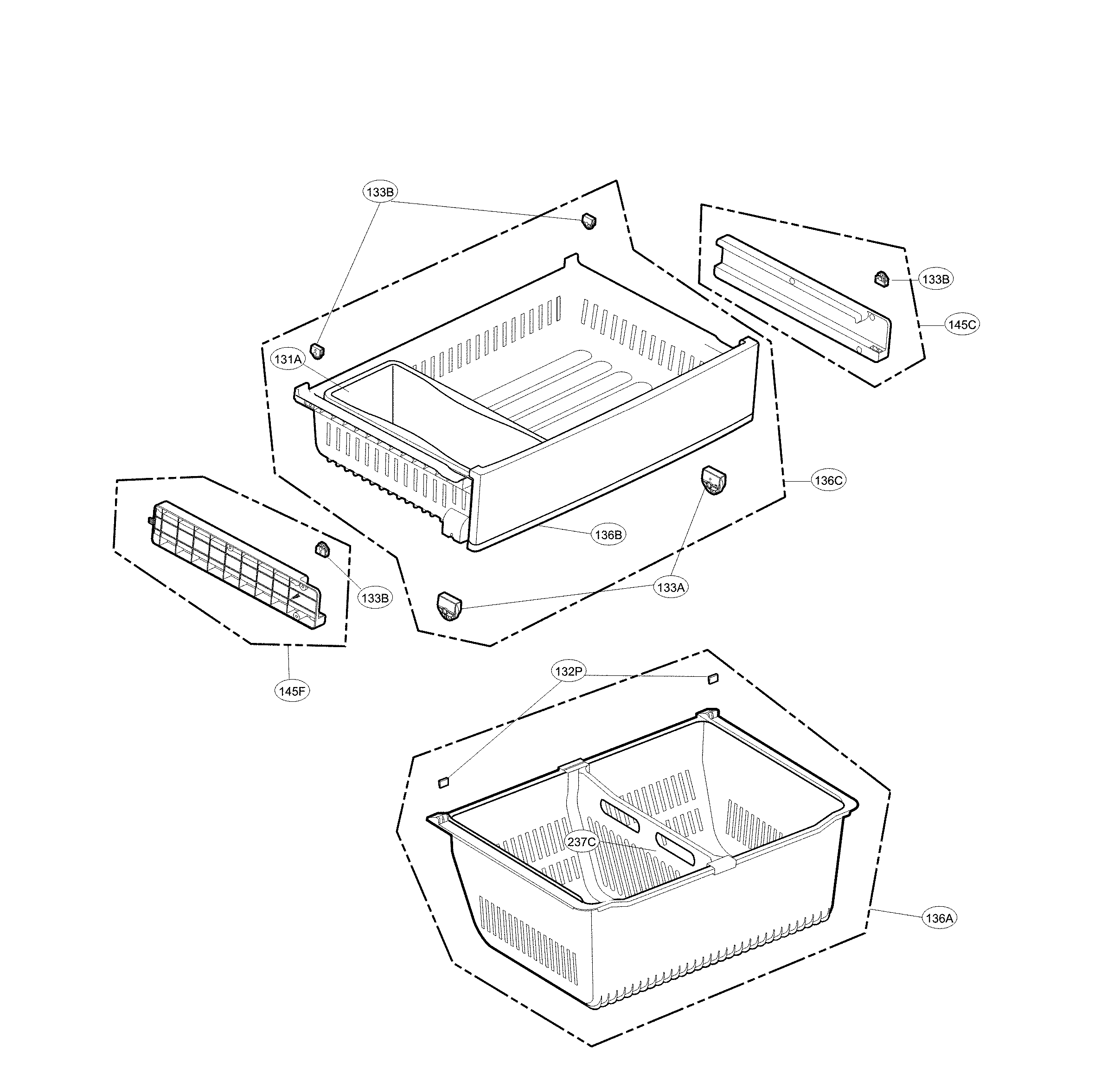 LG LFX28968D/00 freezer parts diagram