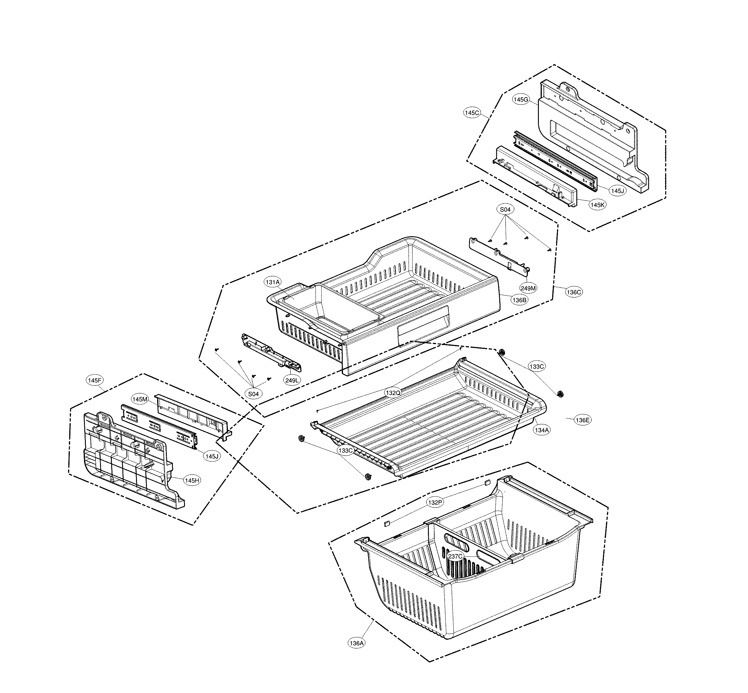 LG LFXC24726D/01 freezer parts diagram