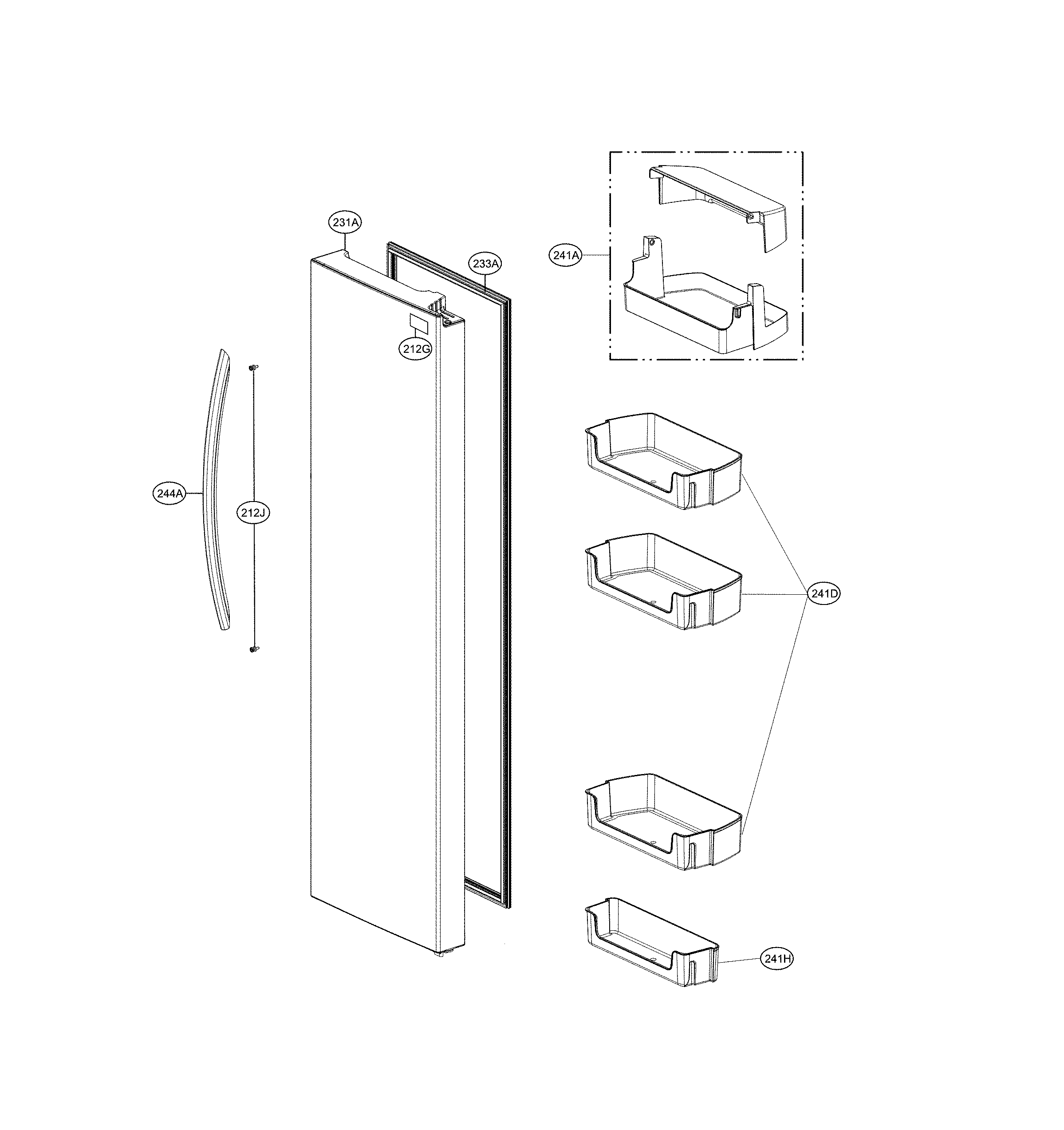 LG LSXS26326W/00 refrigerator door diagram