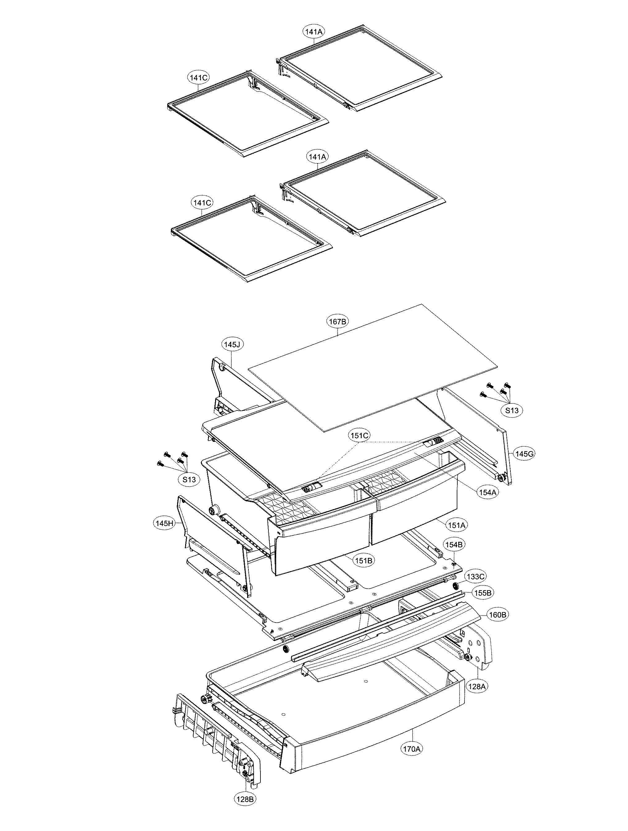 Kenmore 79571319314 refrigerator parts diagram