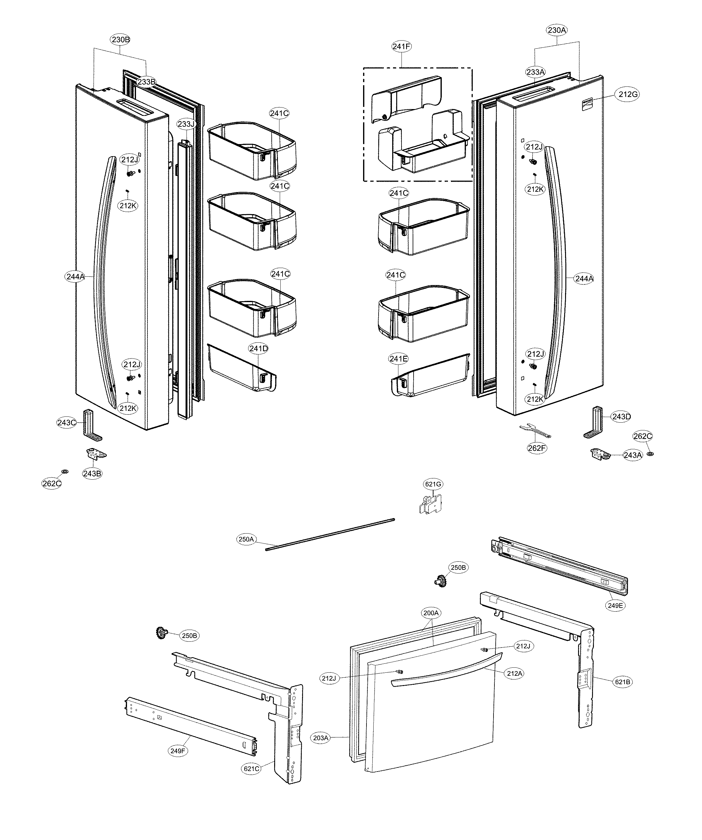 Kenmore 79571319314 door parts diagram