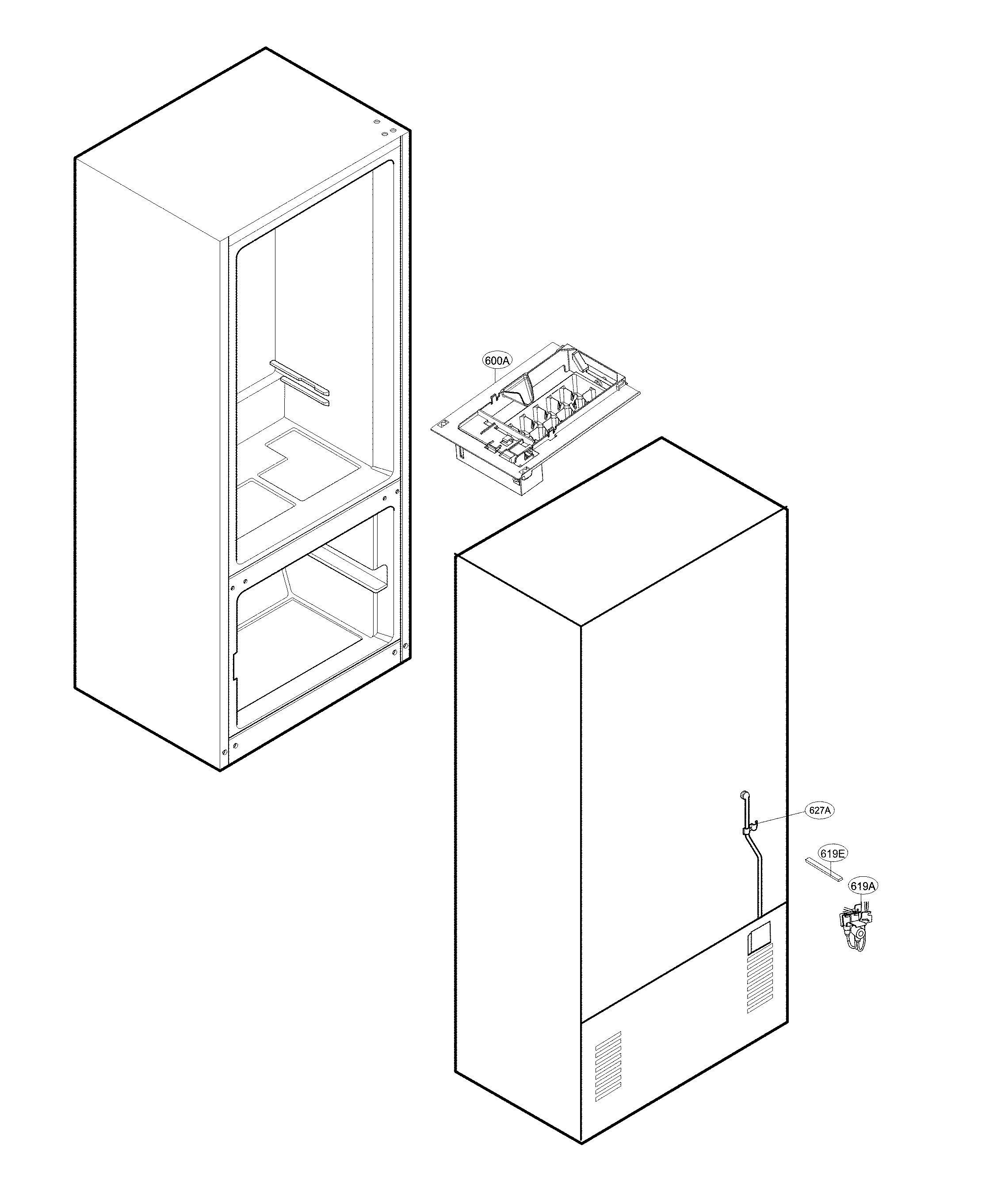 Kenmore 79571319314 ice maker parts diagram