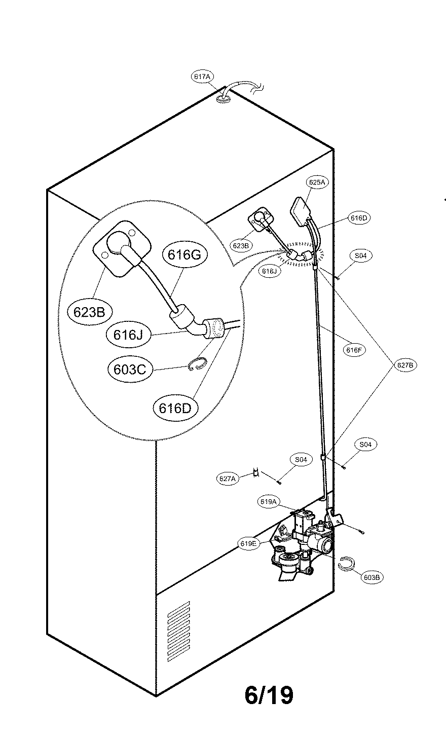 Kenmore Elite 79572059313 valve and water parts diagram