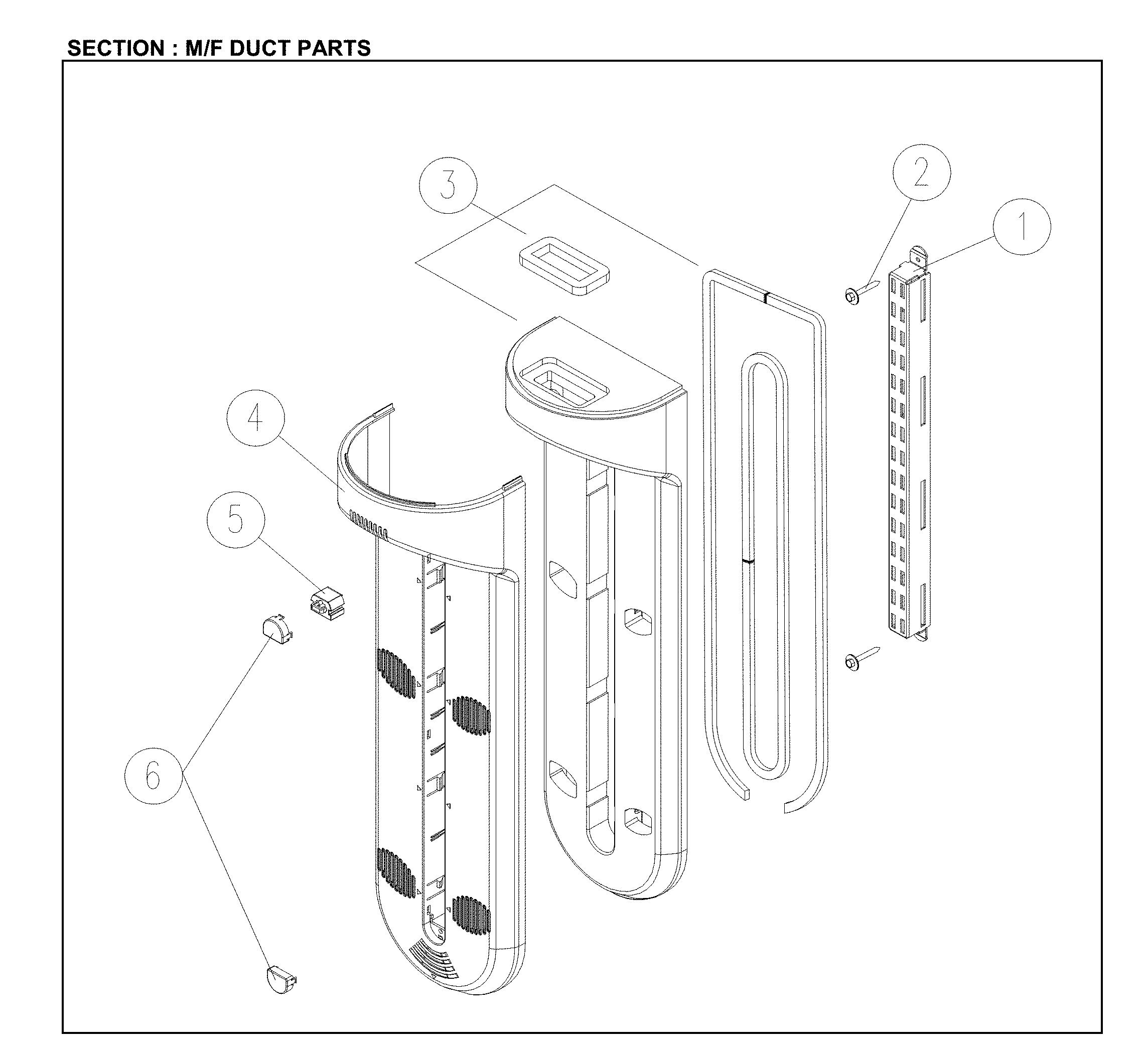 Kenmore 11161205714 m/f duct parts diagram