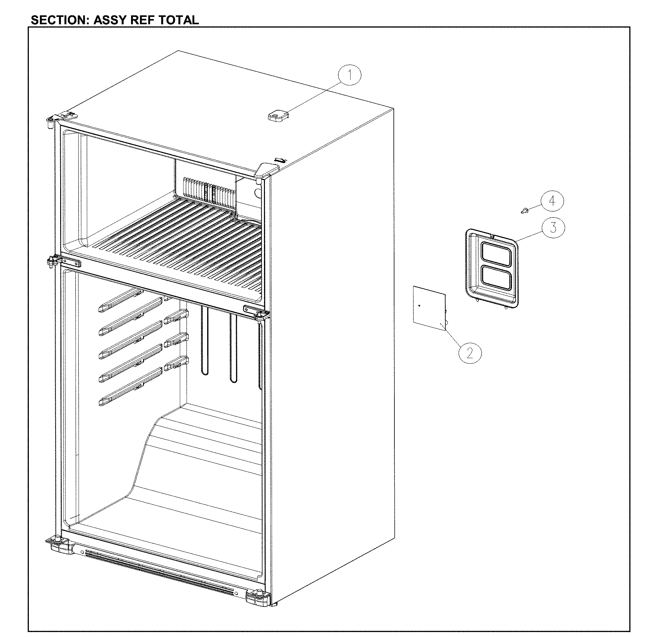 Kenmore 11161205714 total ref assy diagram