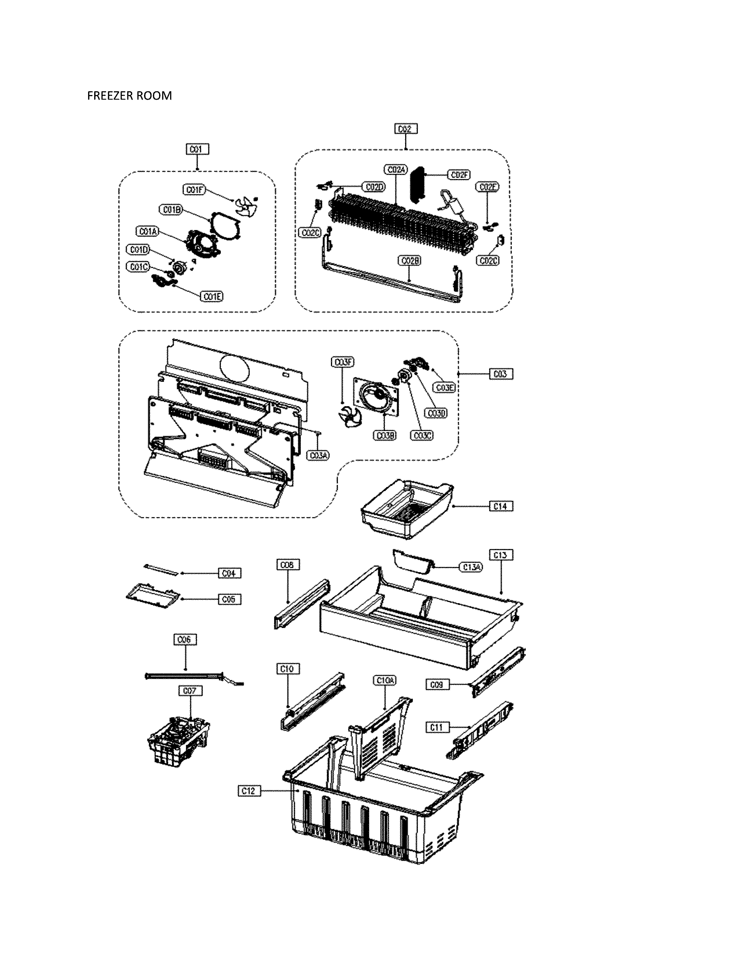 Kenmore 11173307911 freezer parts diagram