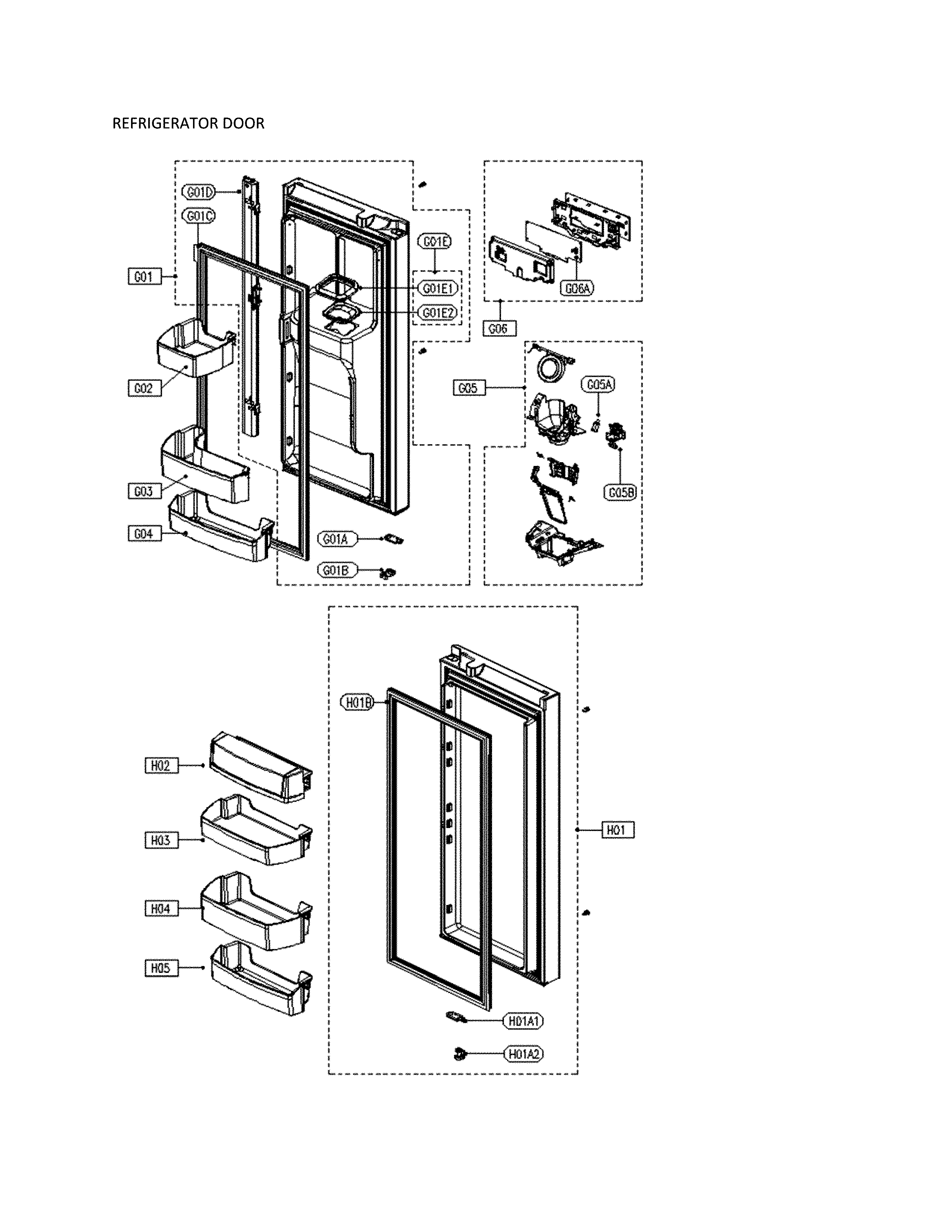 Kenmore 11173307911 refrigerator door diagram
