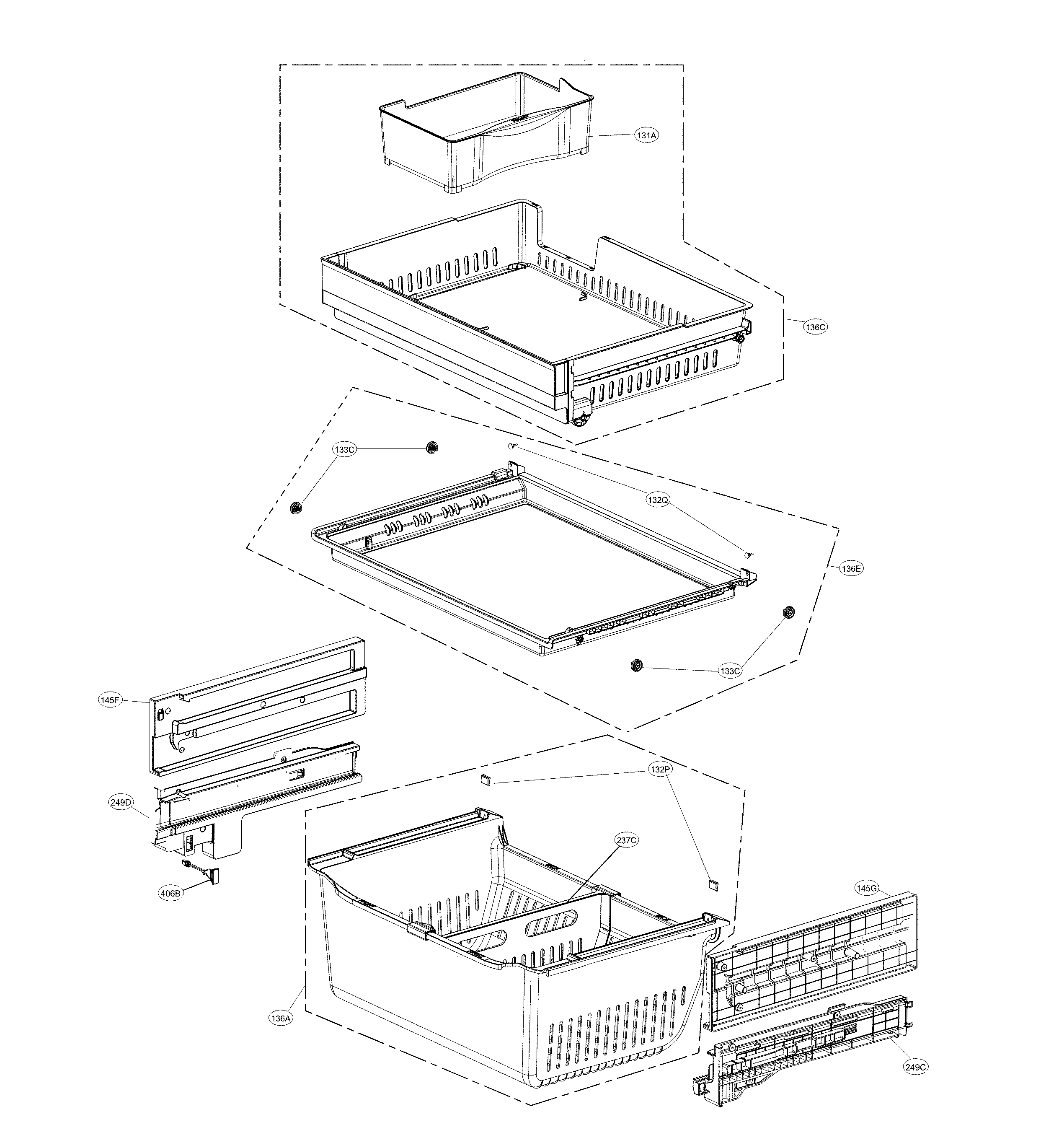 LG LRFXC2406S/00 freezer parts diagram
