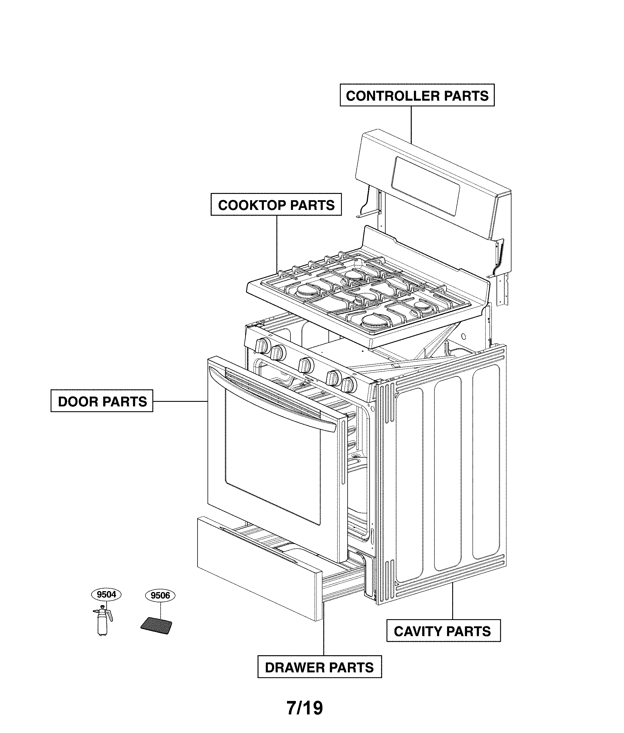 LG LRG3081ST/01 range diagram