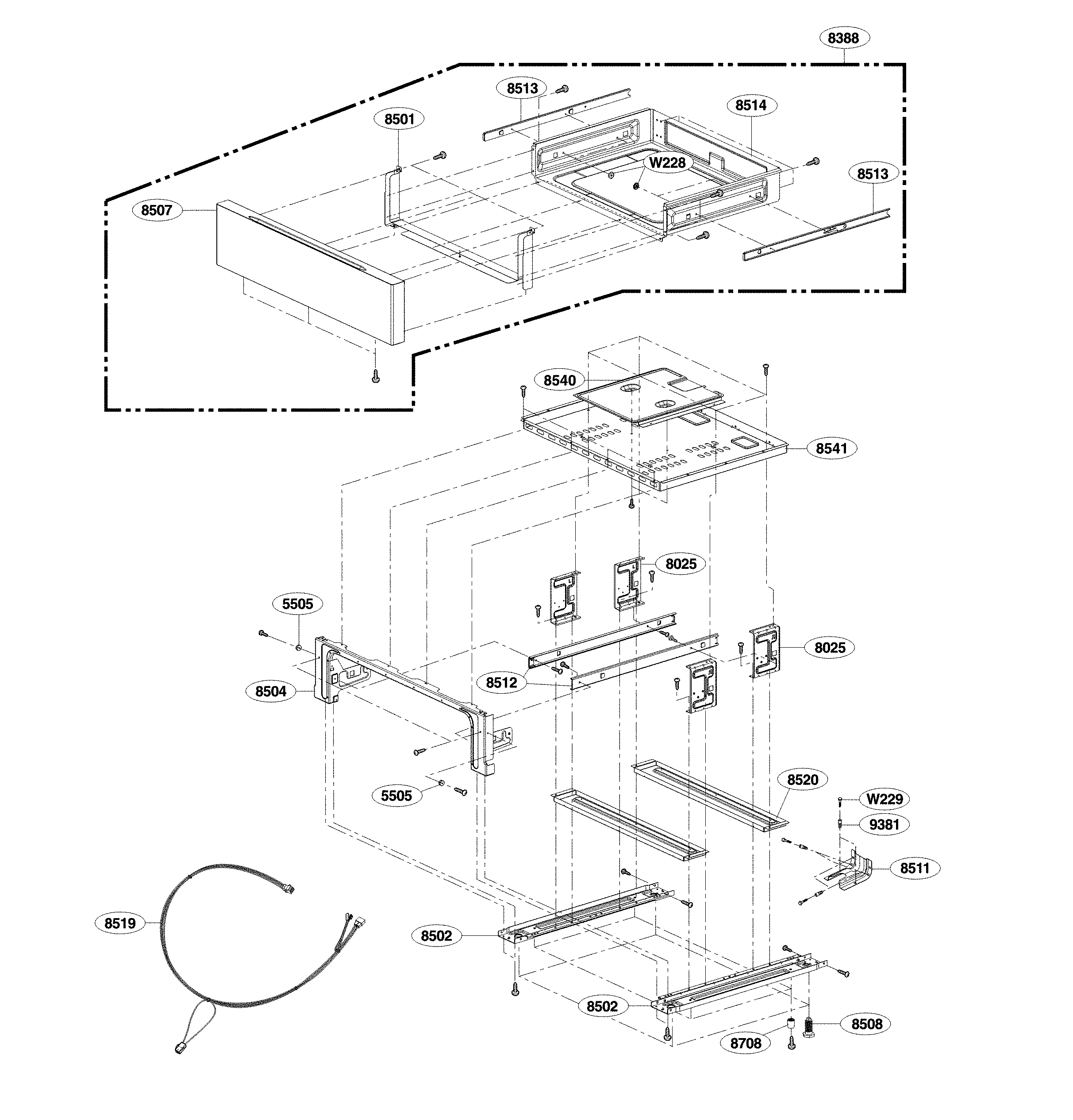 LG LRG3081ST/01 drawer diagram