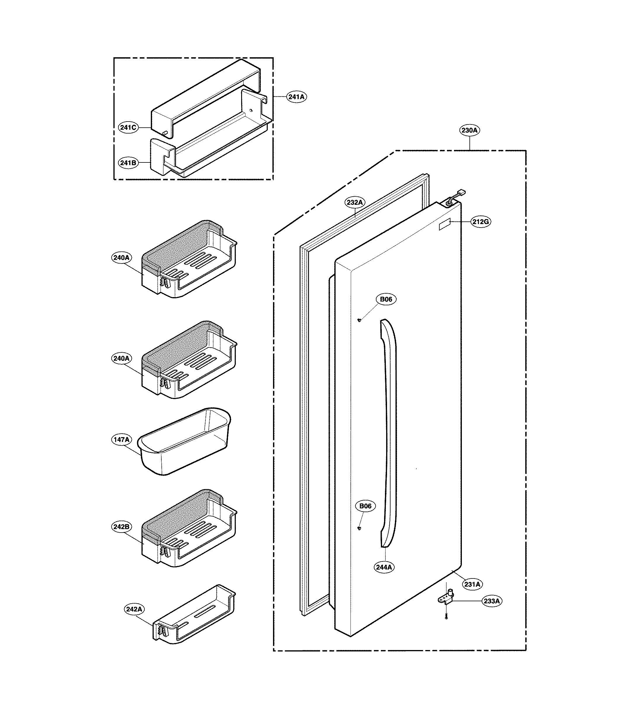 LG LSC24971ST/00 refrigerator door diagram