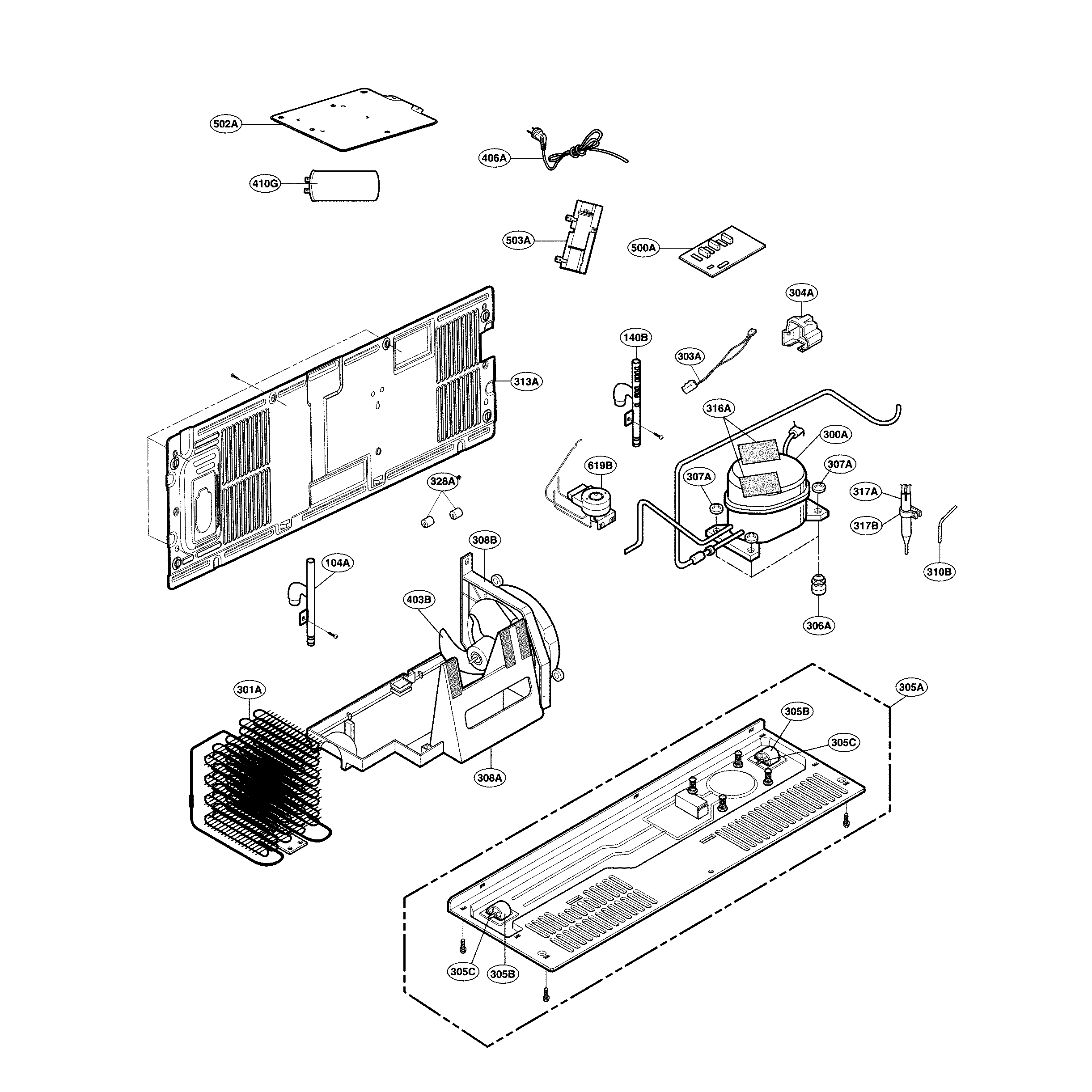 LG LSC24971ST/00 mechanical compartment diagram