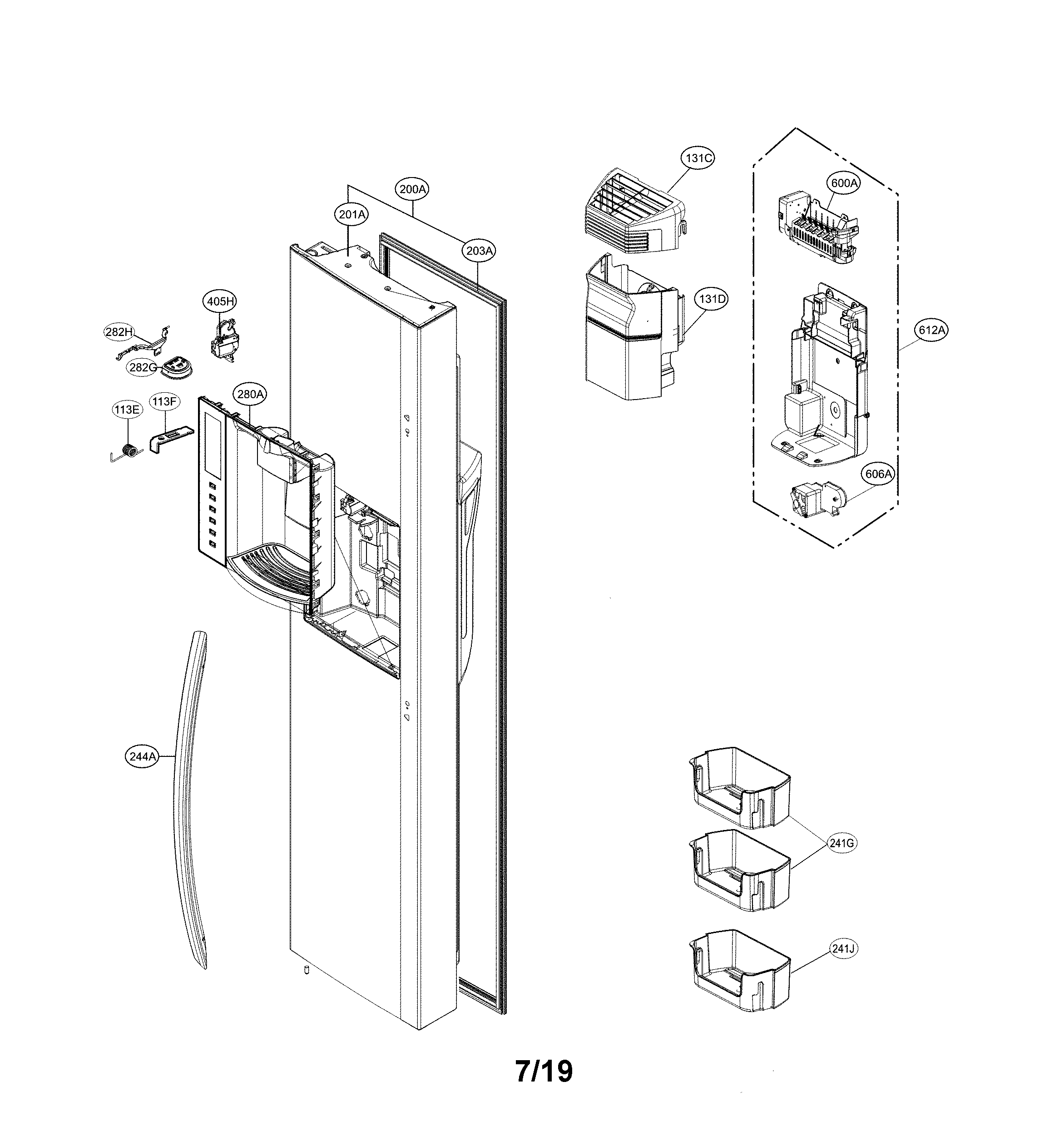 LG LSXC22396D/00 freezer door diagram