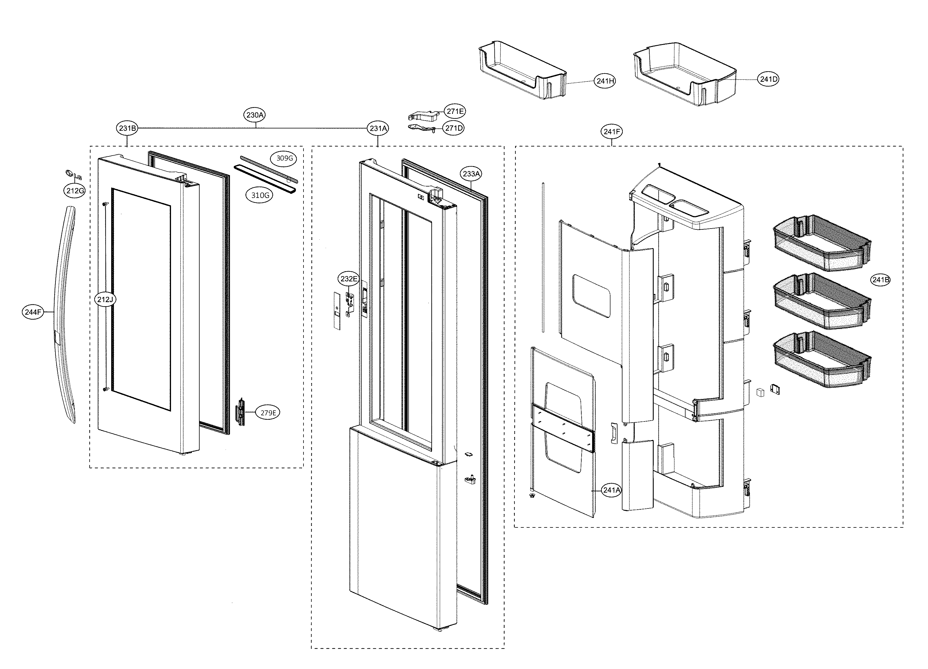 LG LSXC22396D/00 refrigerator door diagram