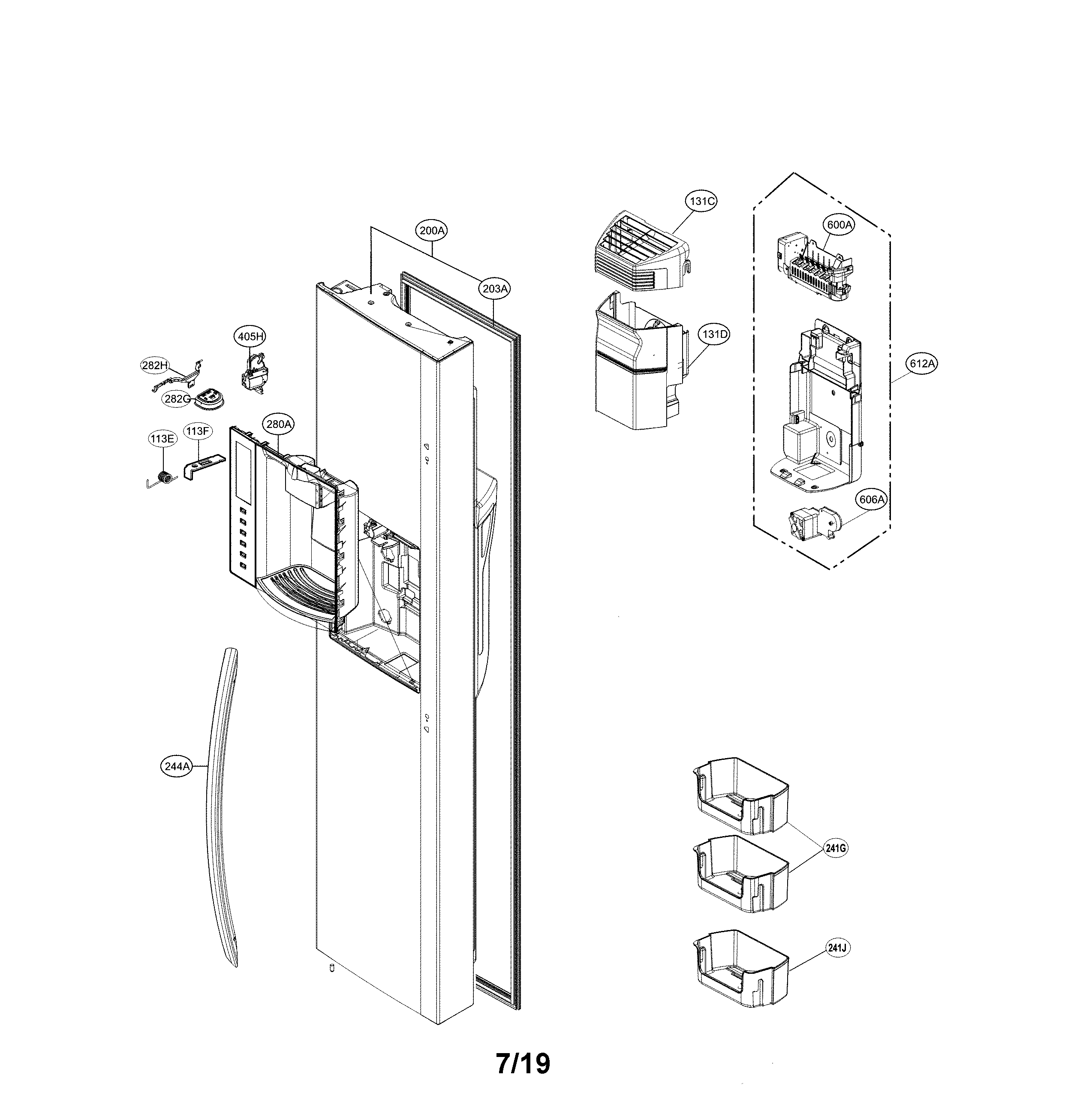LG LSXC22486S/00 freezer door diagram