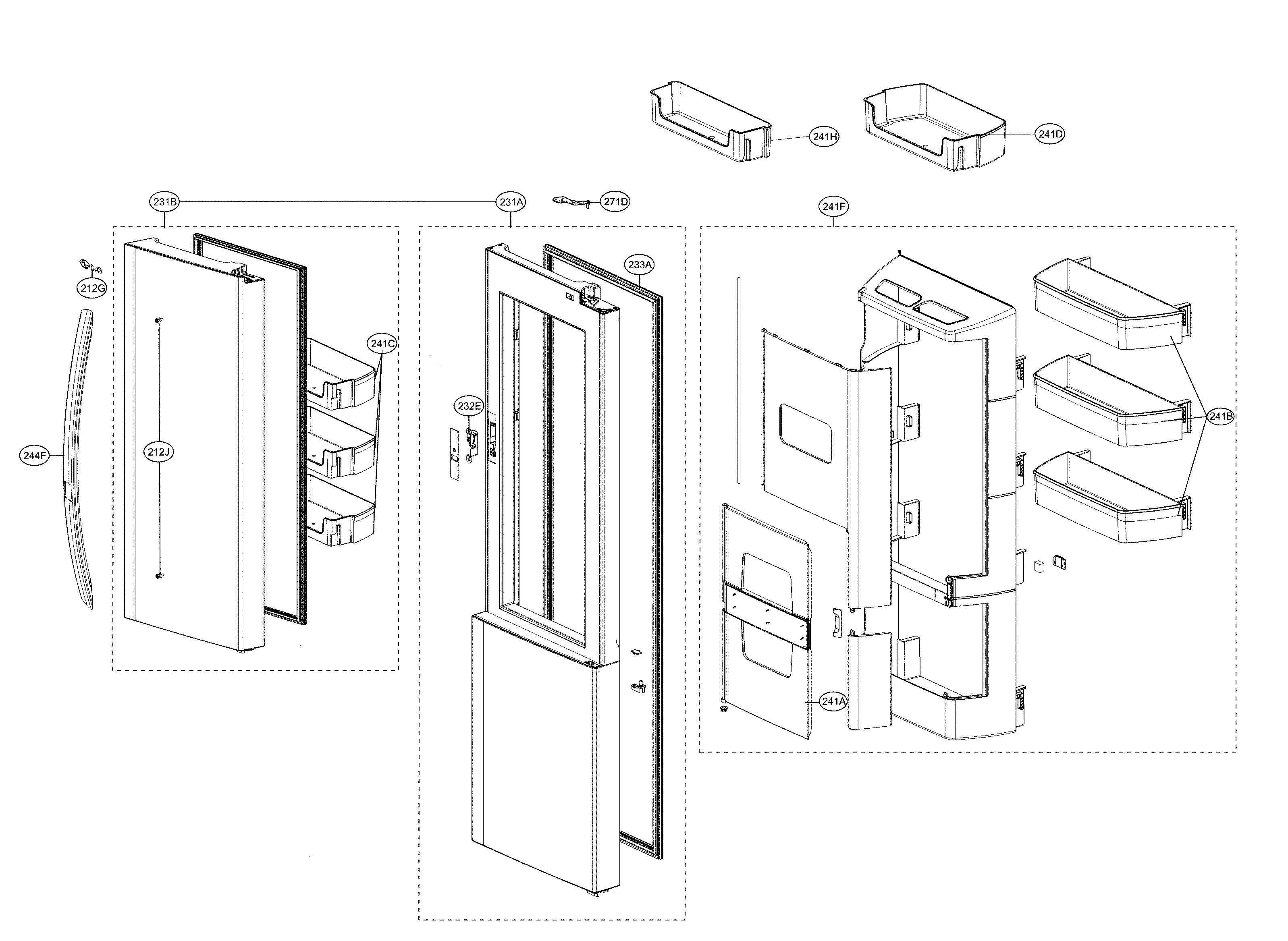 LG LSXC22486S/00 refrigerator door diagram