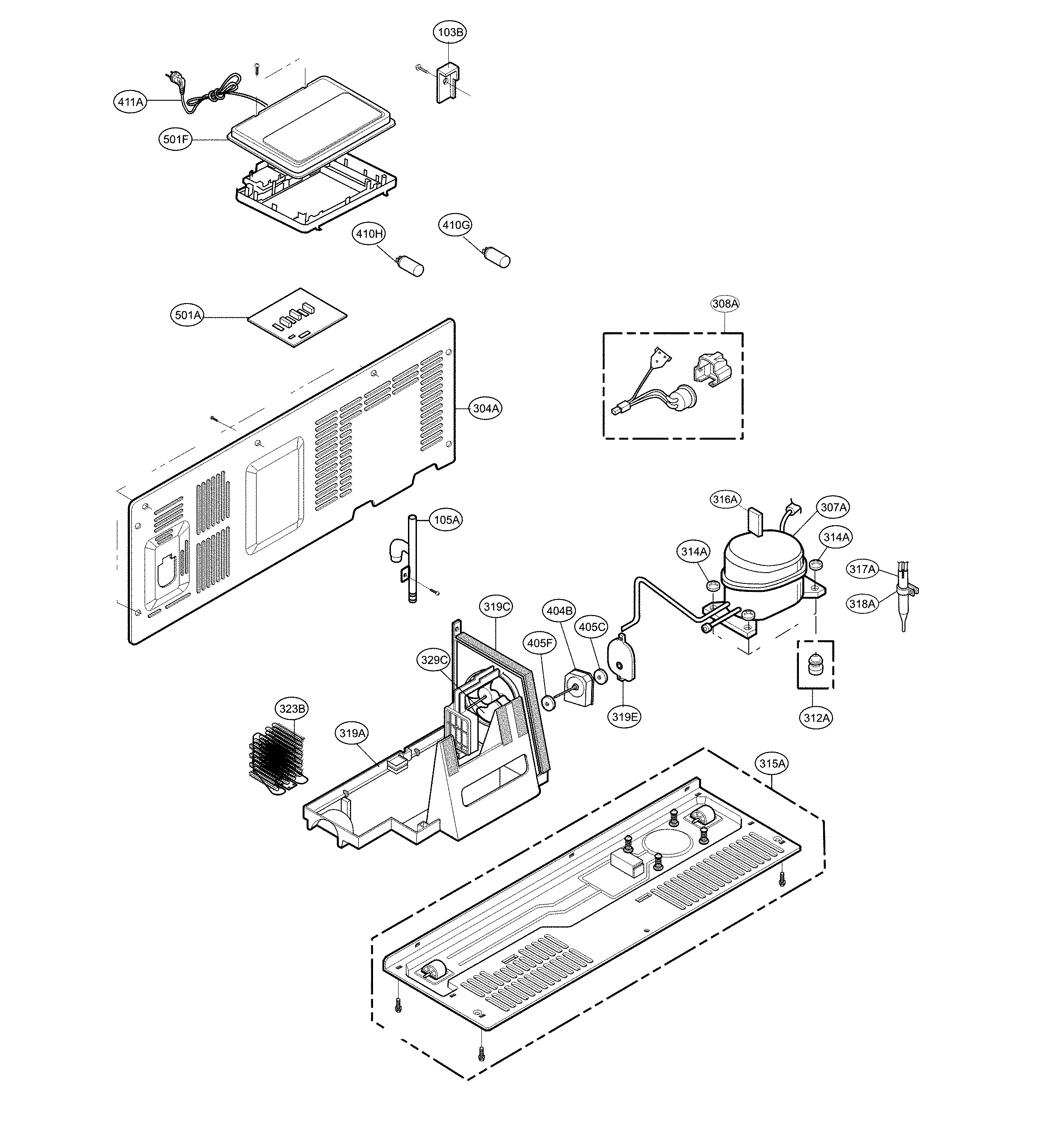 LG LSXC22486S/00 machine compartment diagram