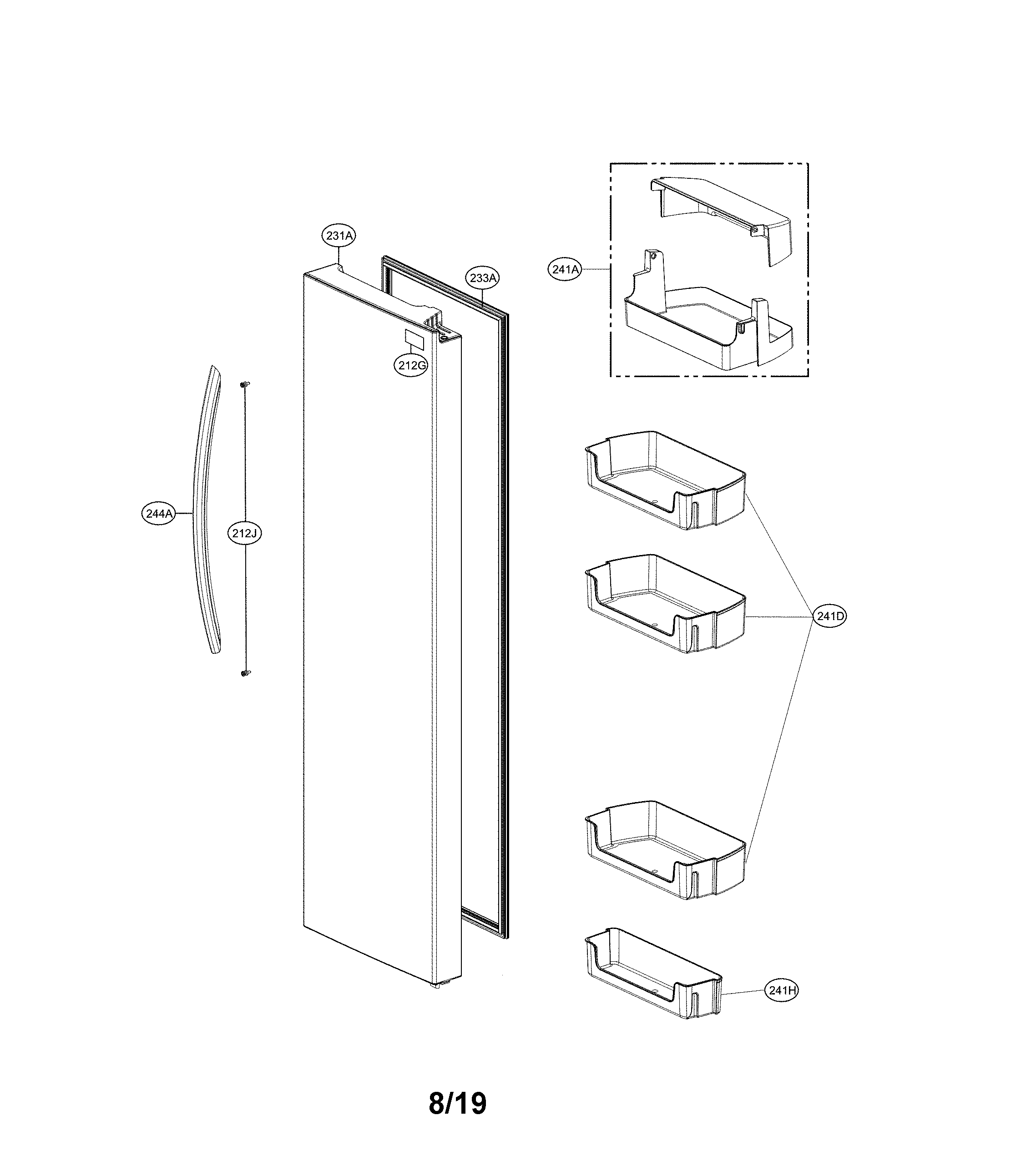 LG LSXS26326B/00 refrigerator door diagram