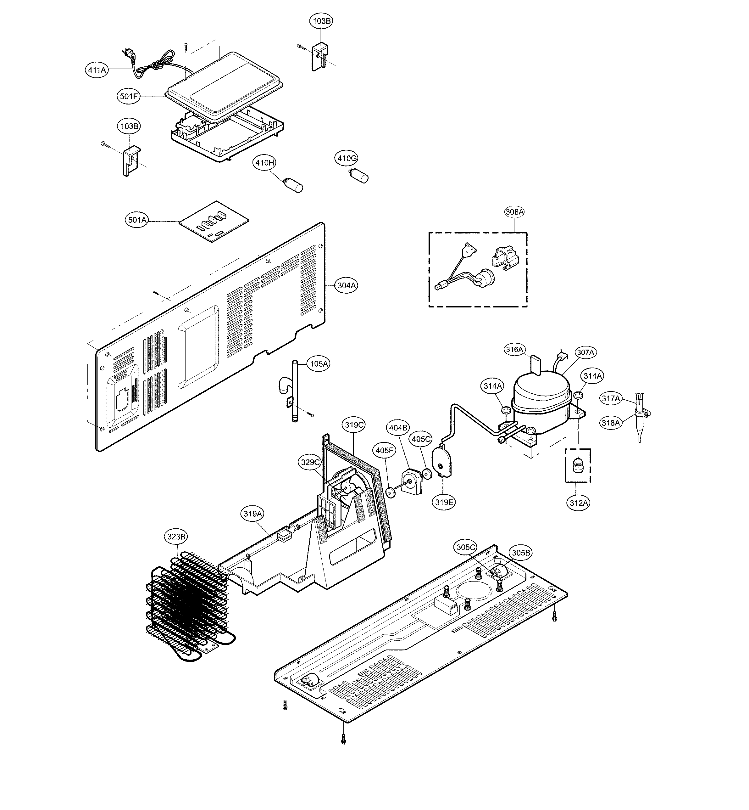 LG LSXS26326B/00 machine compartment diagram