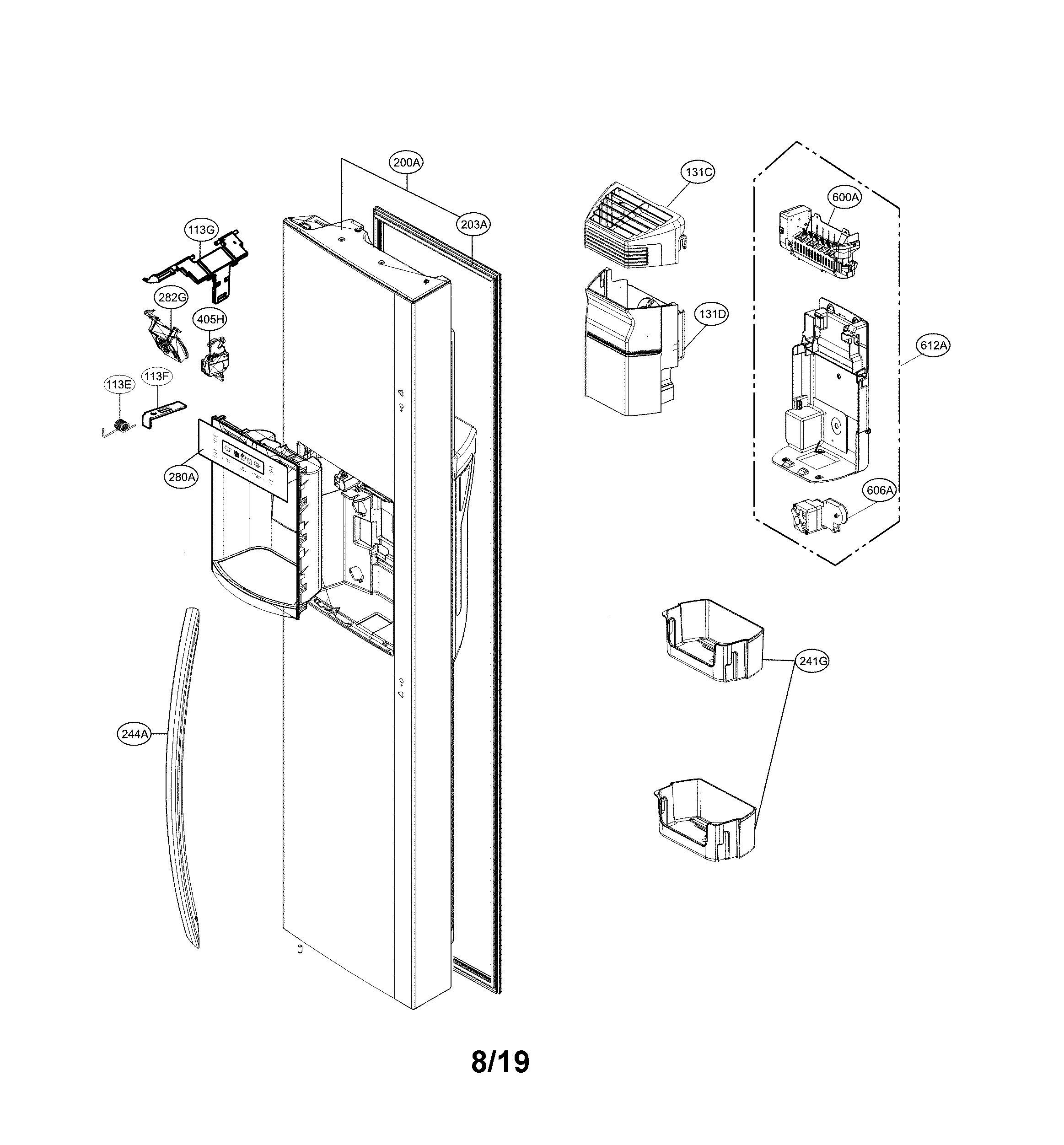 LG LSXS26336V/00 freezer door diagram