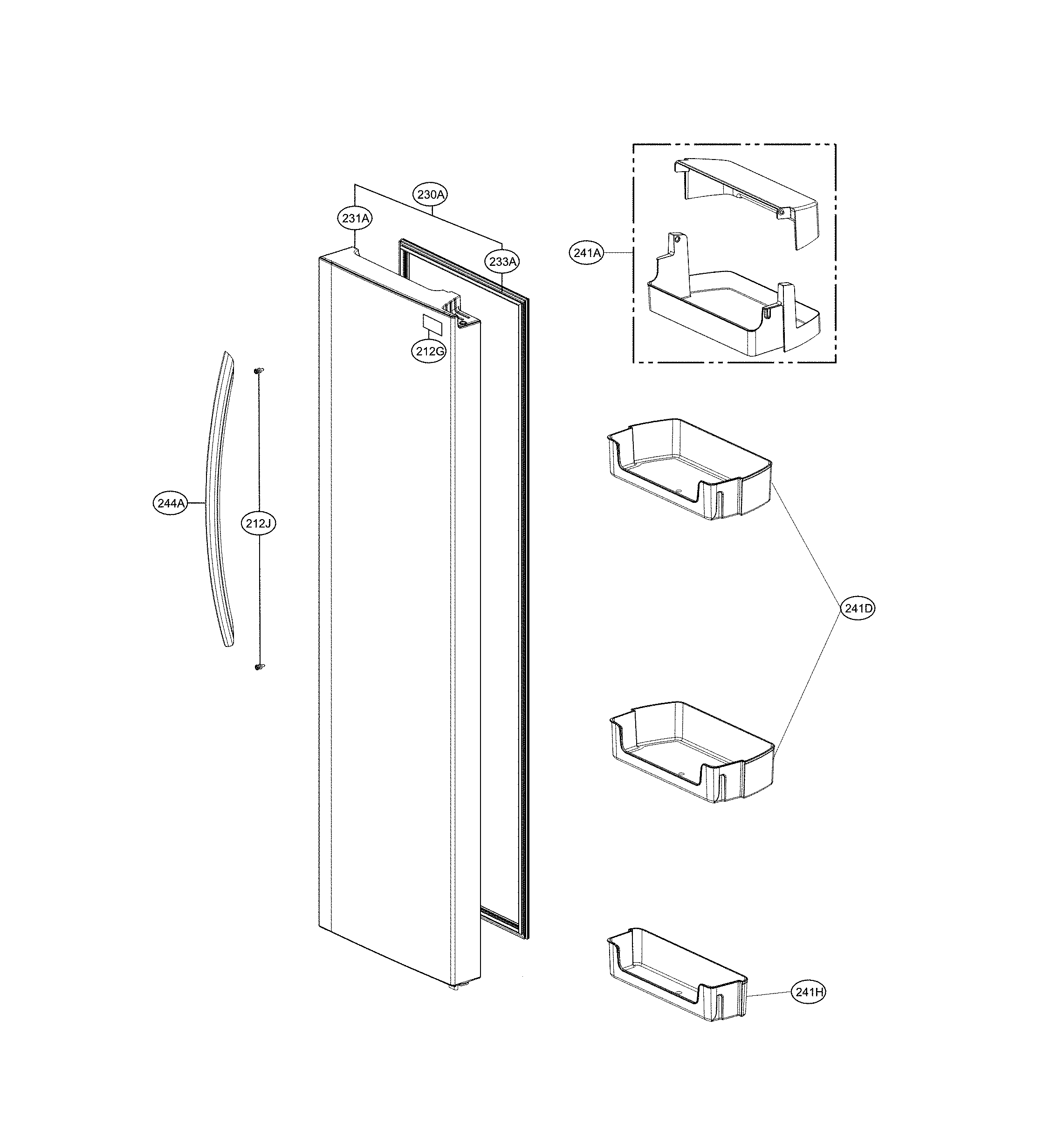 LG LSXS26336V/00 refrigerator door diagram