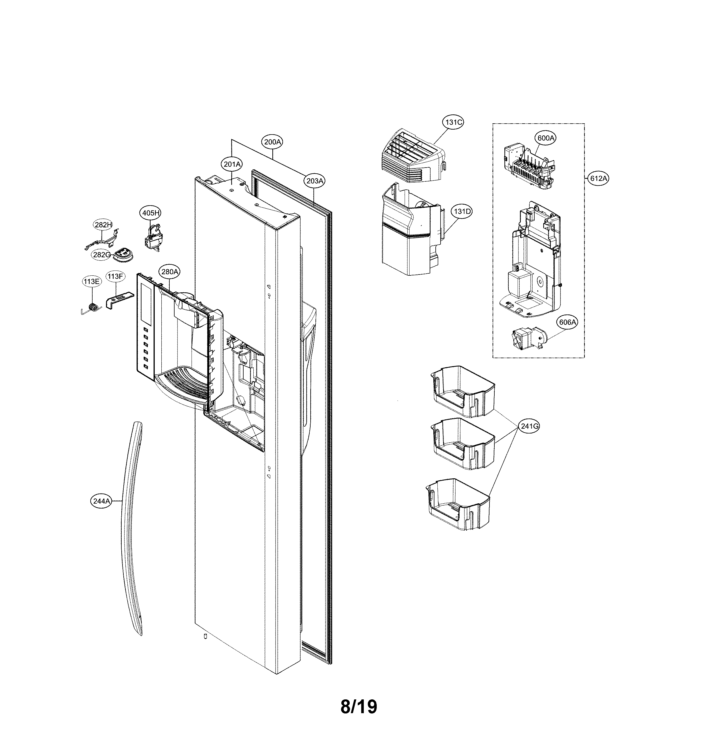 LG LSXS26386D/03 freezer door diagram