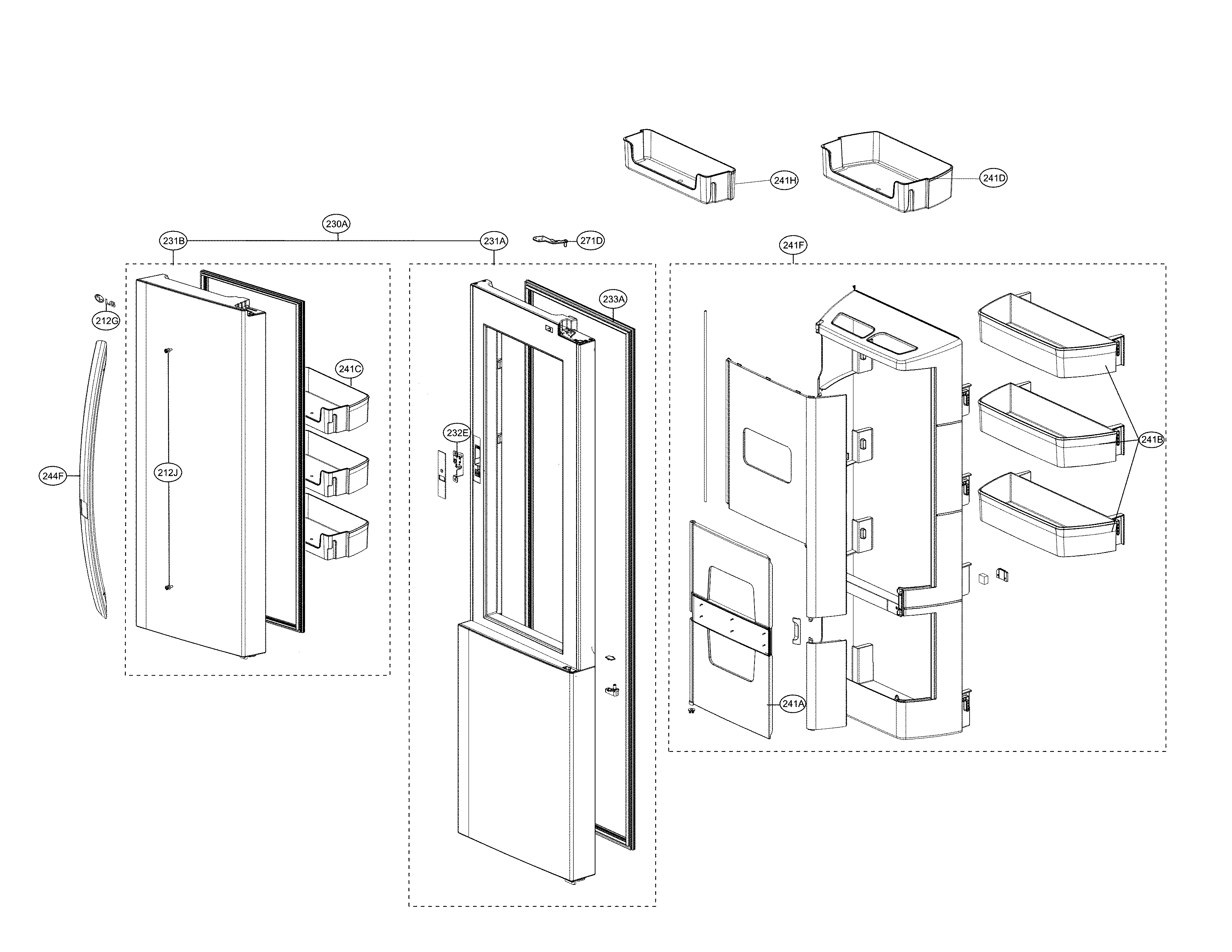 LG LSXS26386D/03 refrigerator door diagram