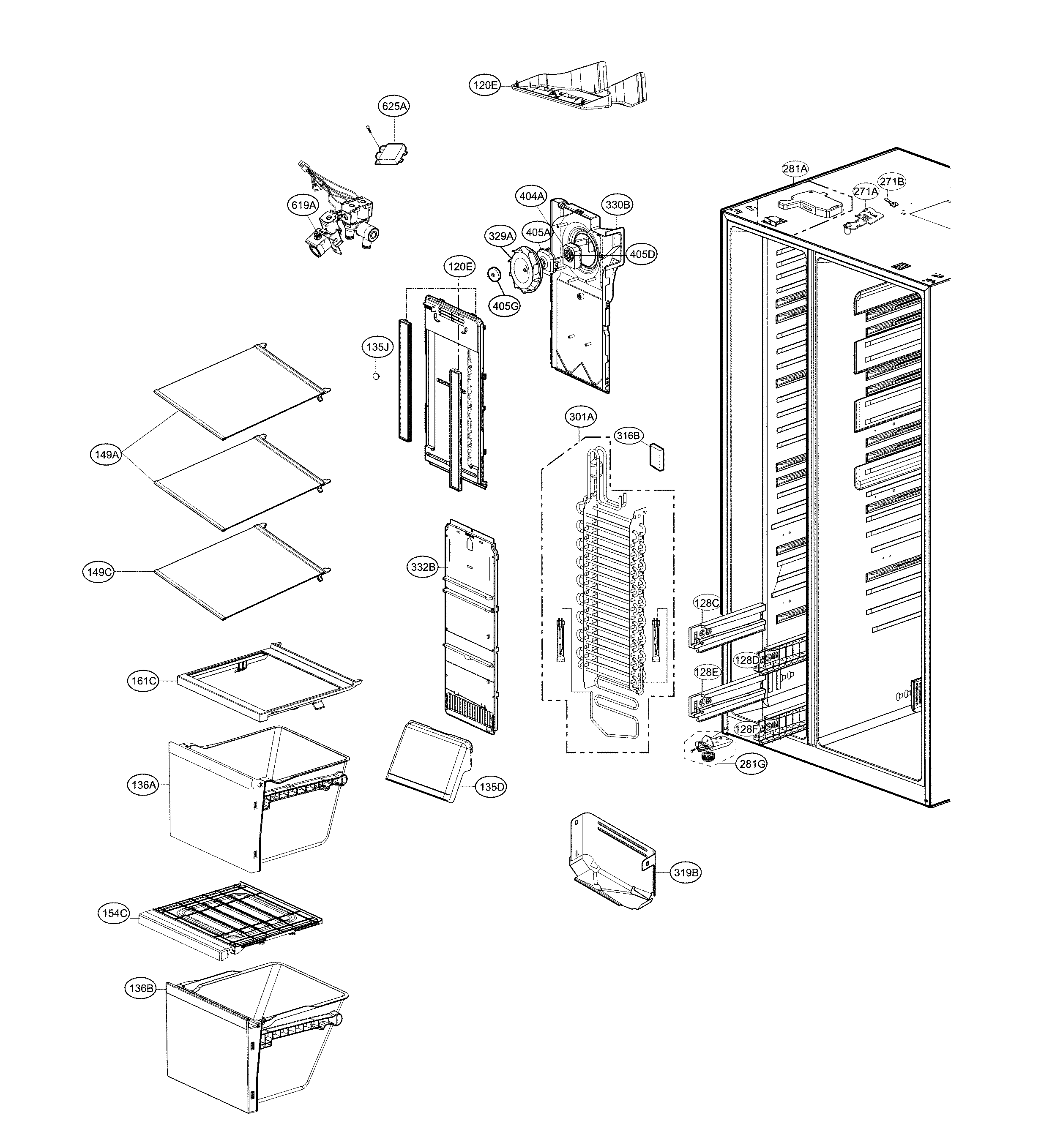Kenmore Elite 79551867612 freezer parts diagram