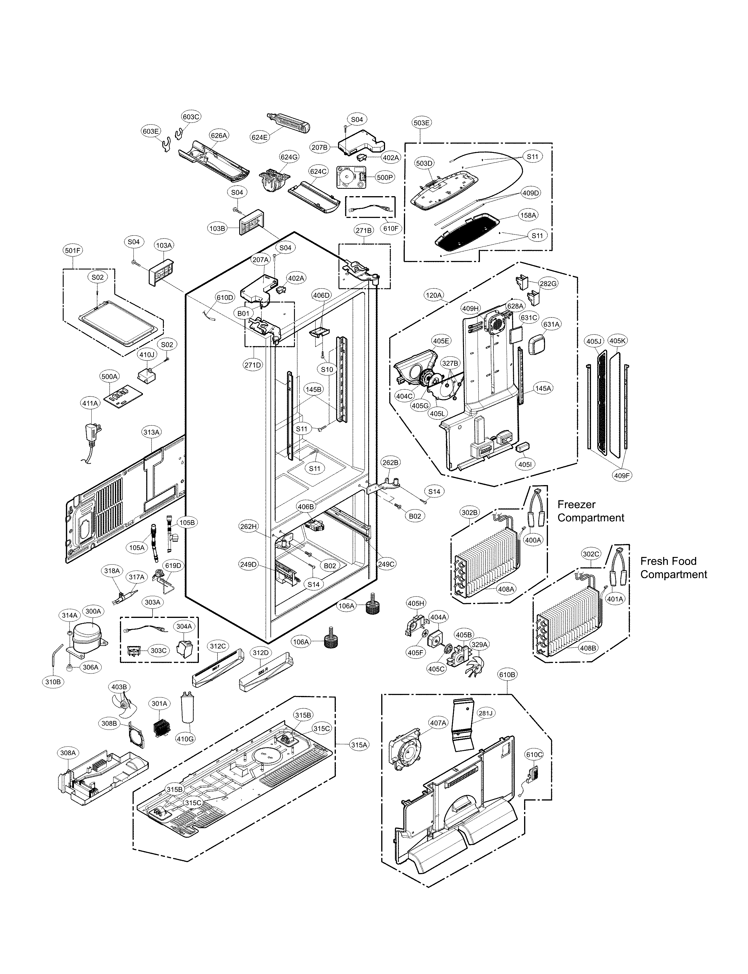 Kenmore Elite 79572043315 case parts diagram
