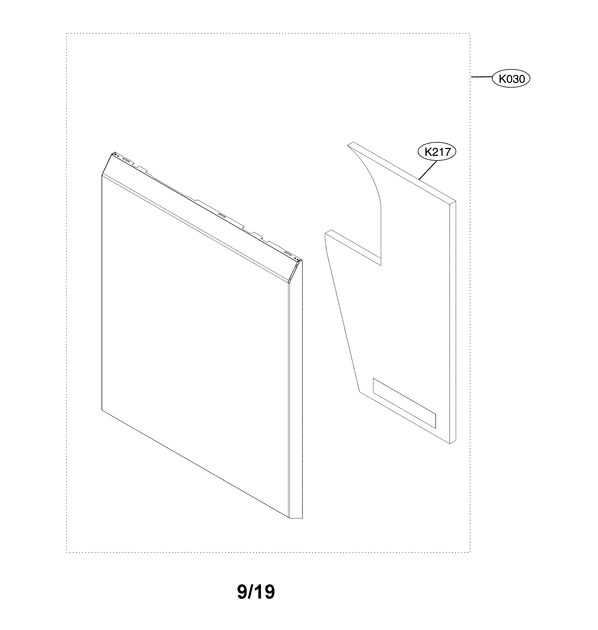 LG LDF5545WW/00 front cover assembly diagram