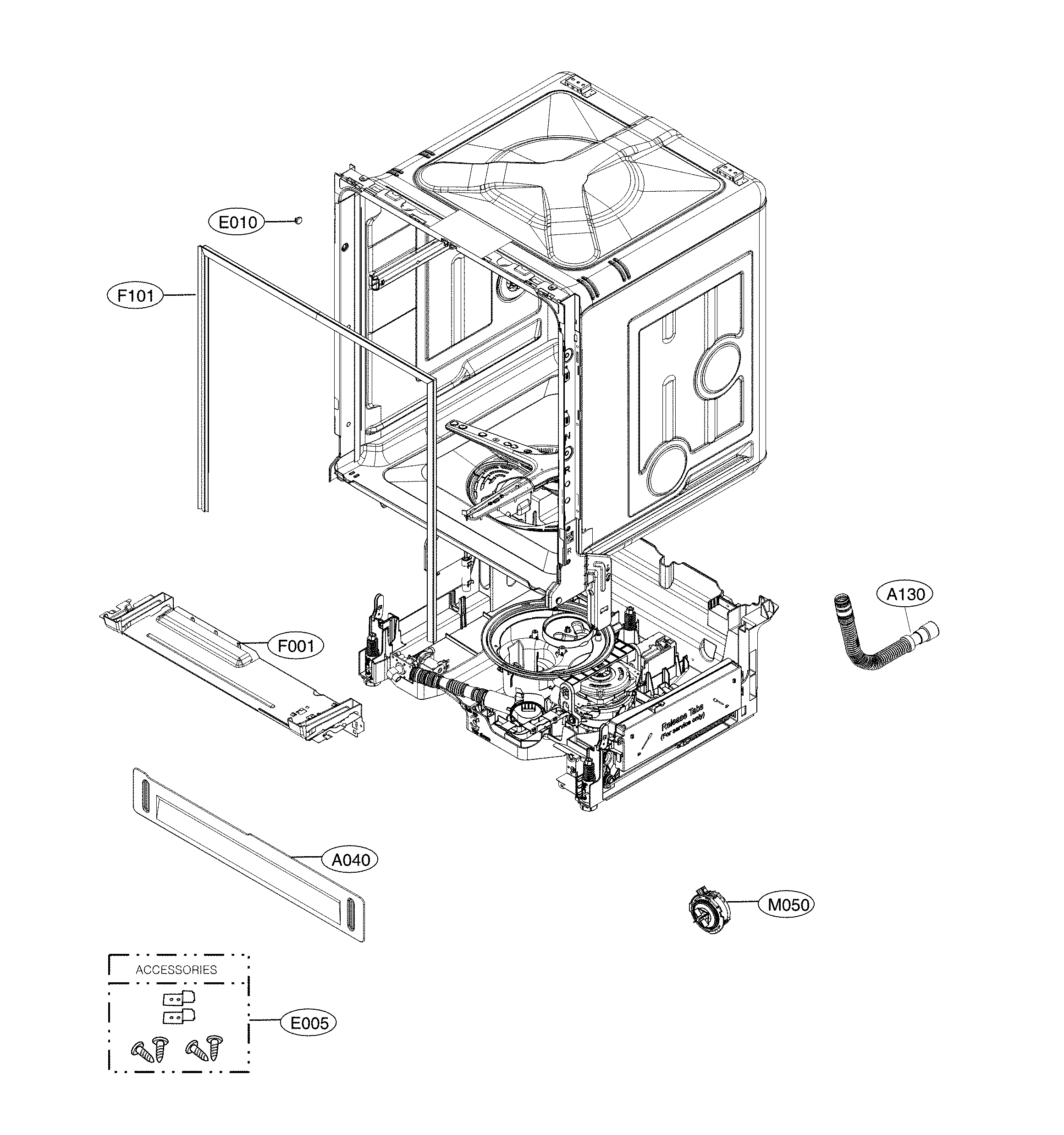 LG LDF5545WW/00 exploded view diagram