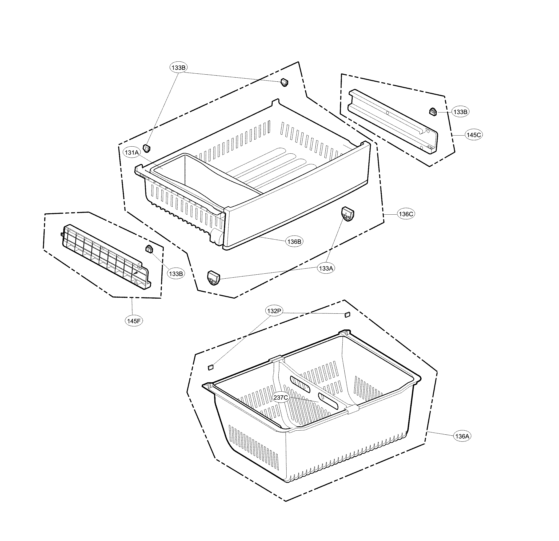 LG LFX28968SB/04 freezer parts diagram