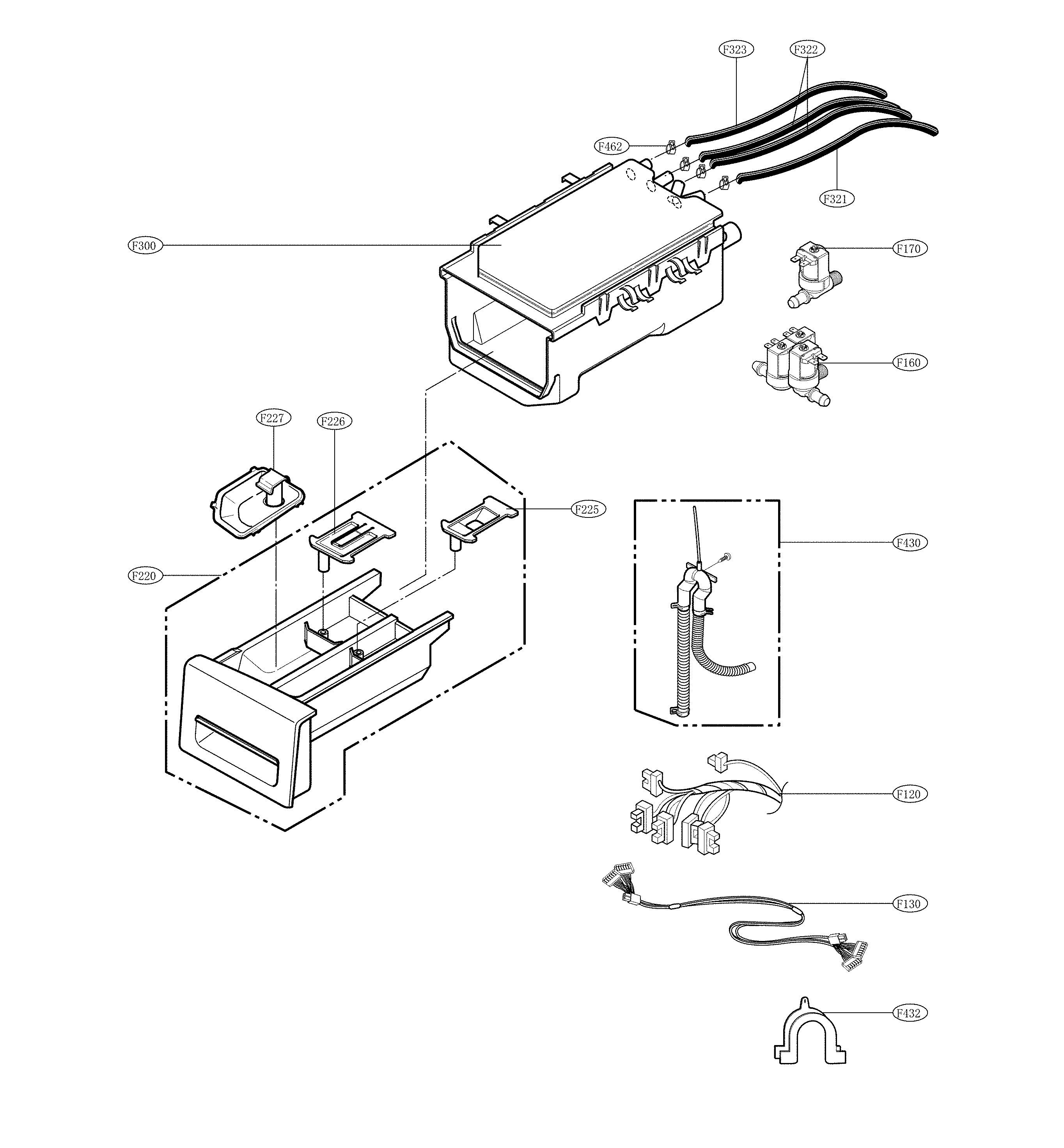 Kenmore 79641172212 dispenser parts diagram
