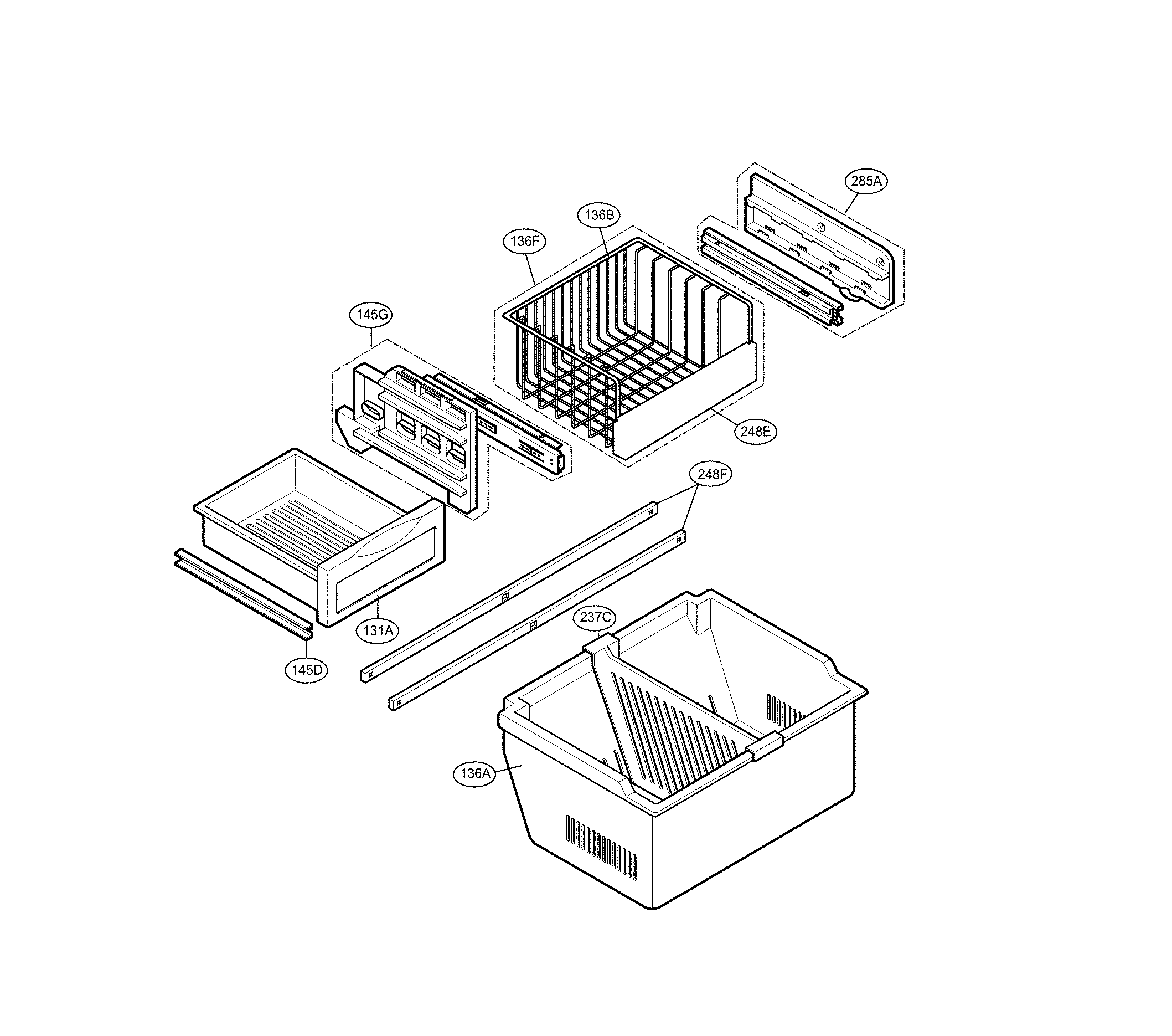 Kenmore 79575286402 freezer parts diagram