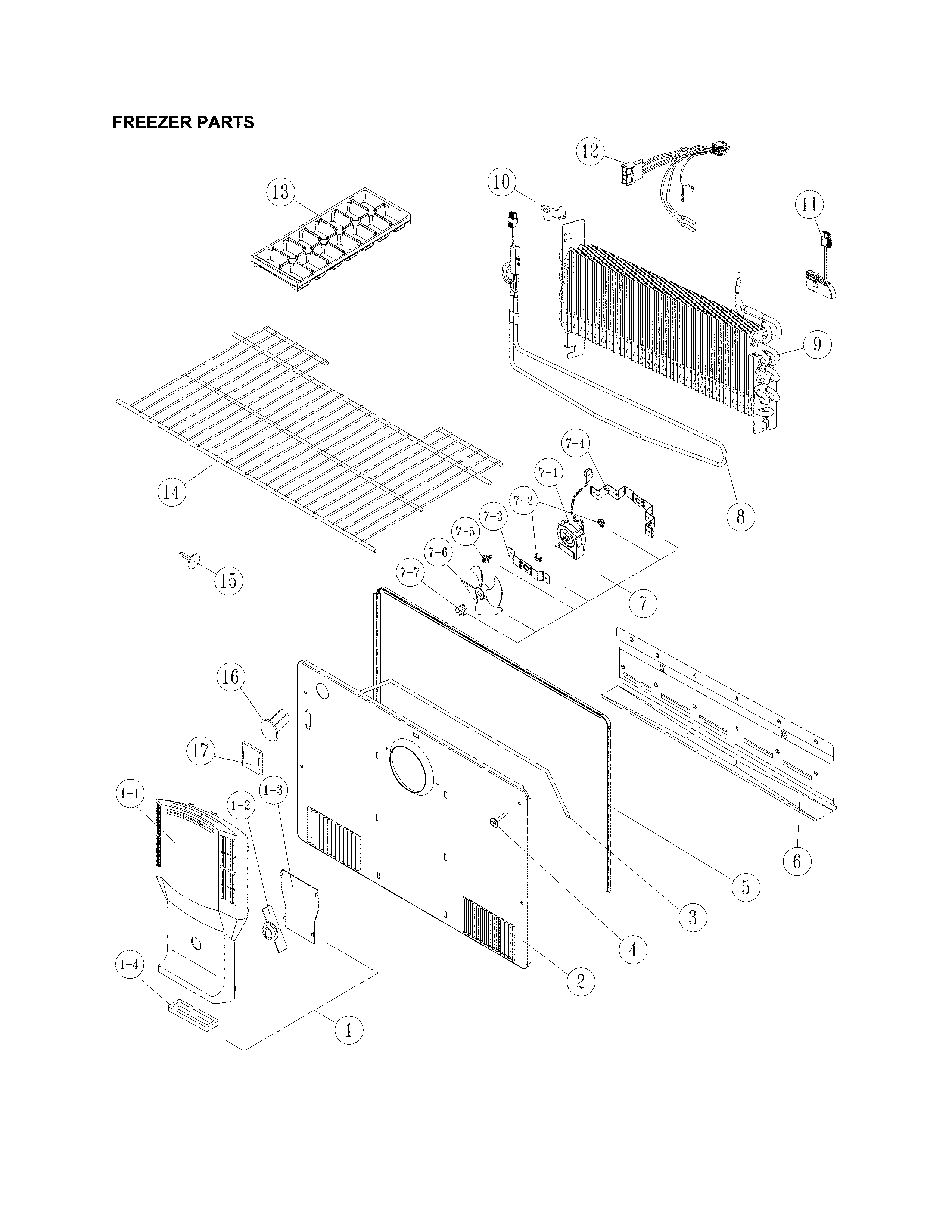 Kenmore 11170615910 freezer parts diagram